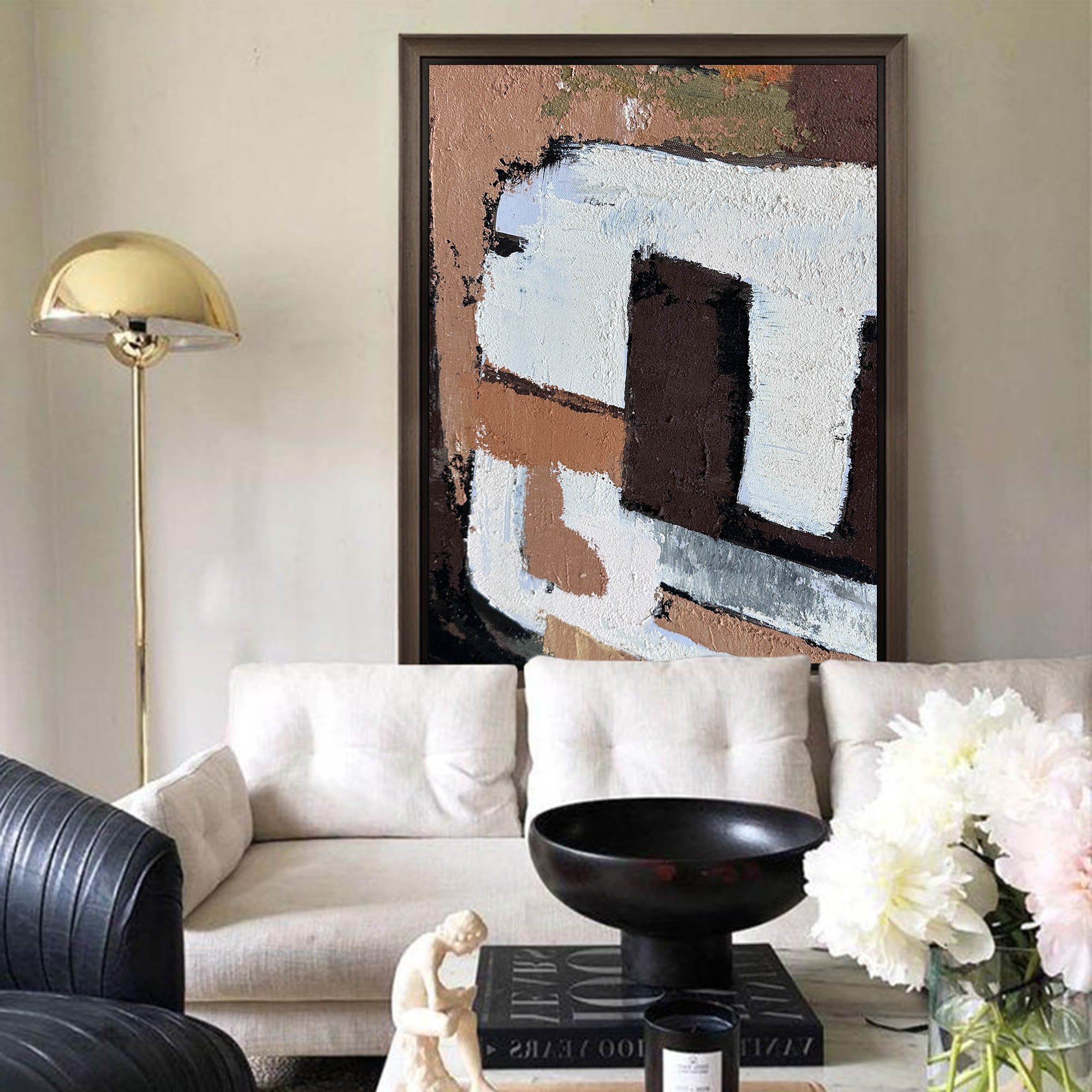 Textured Terracotta Abstract Oil Painting