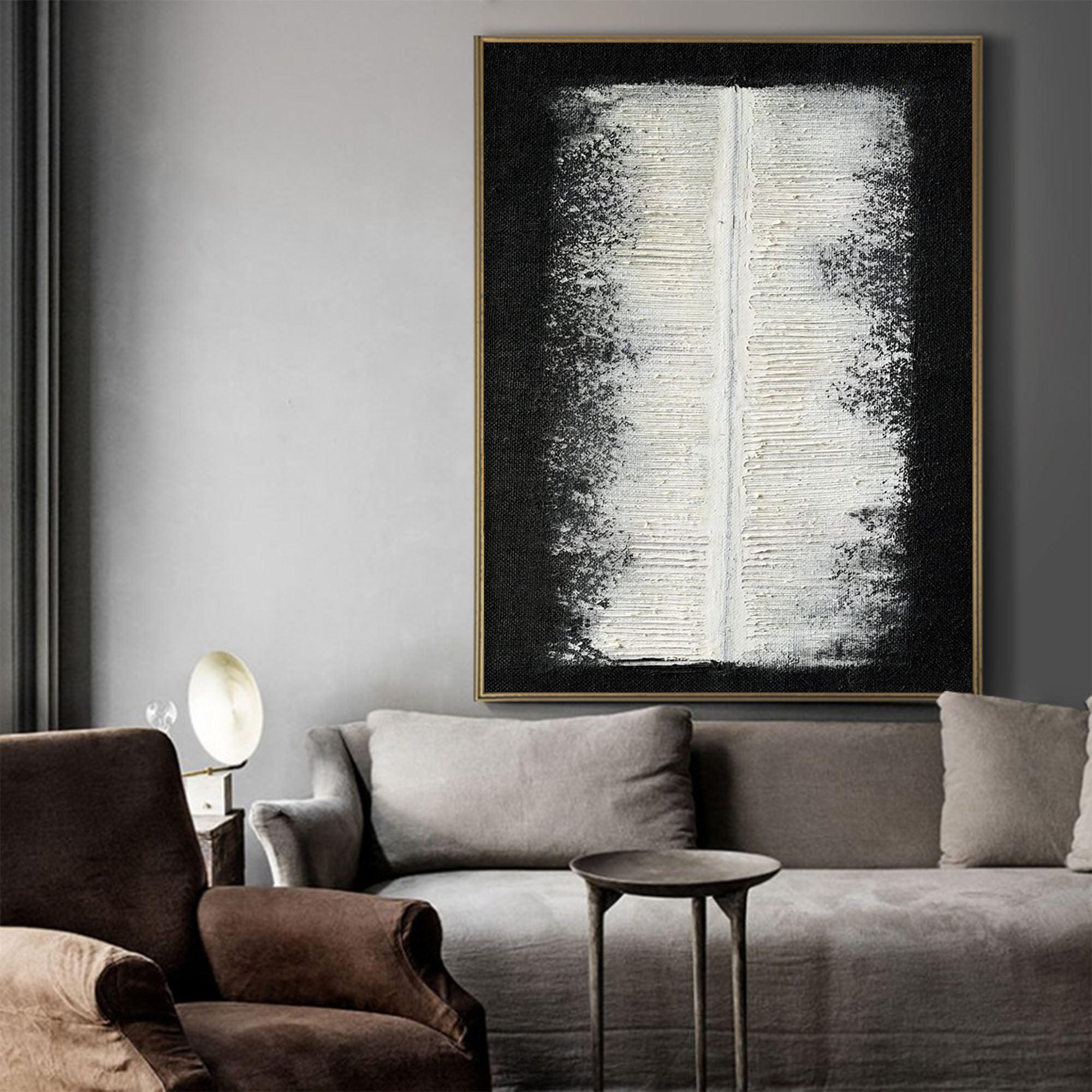 Black‑White Square Textured‑Block Monochrome Artwork