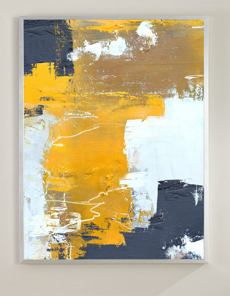 Mustard Yellow Black Abstract
