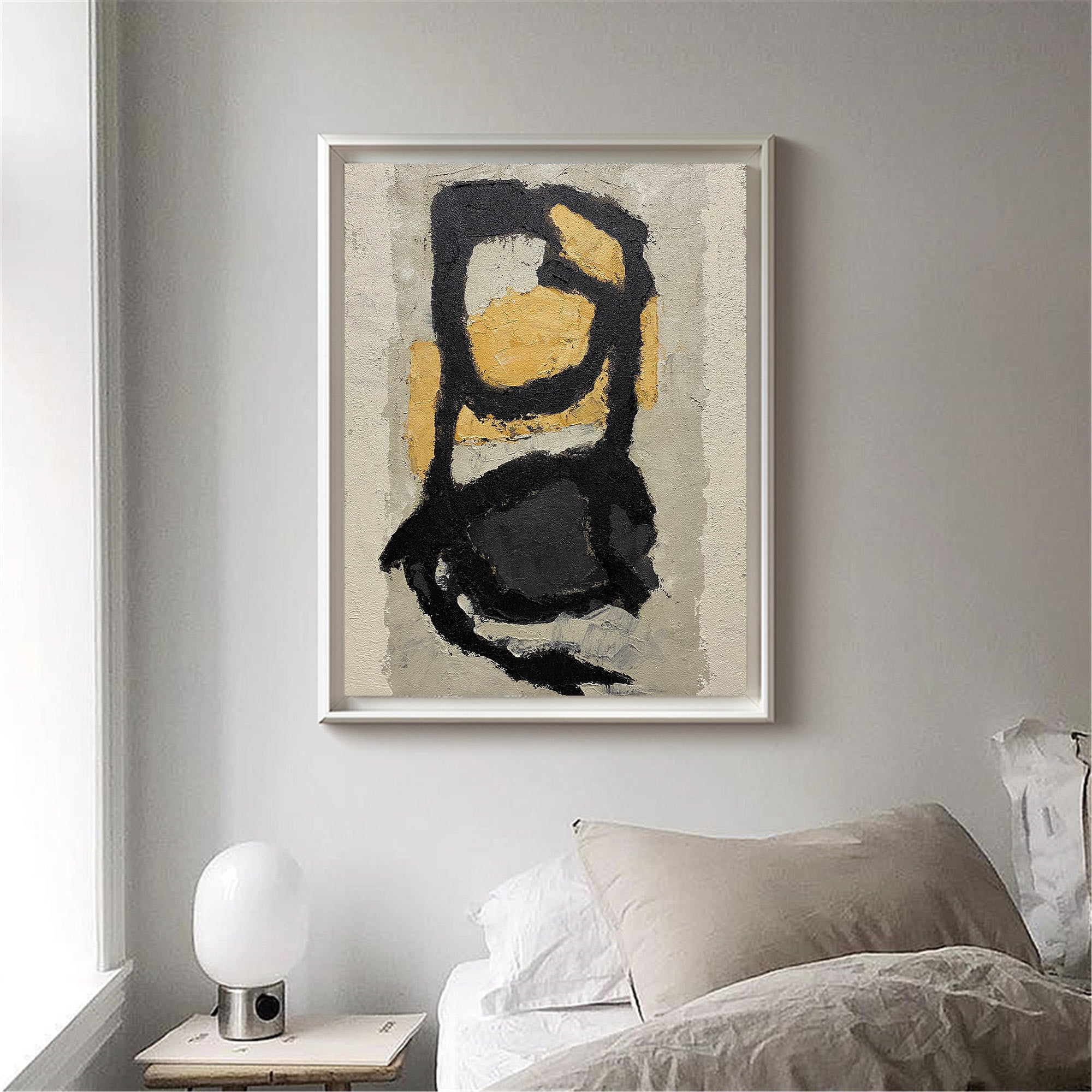 Black Gold Abstract Painting ABAV116 - Neutralighting