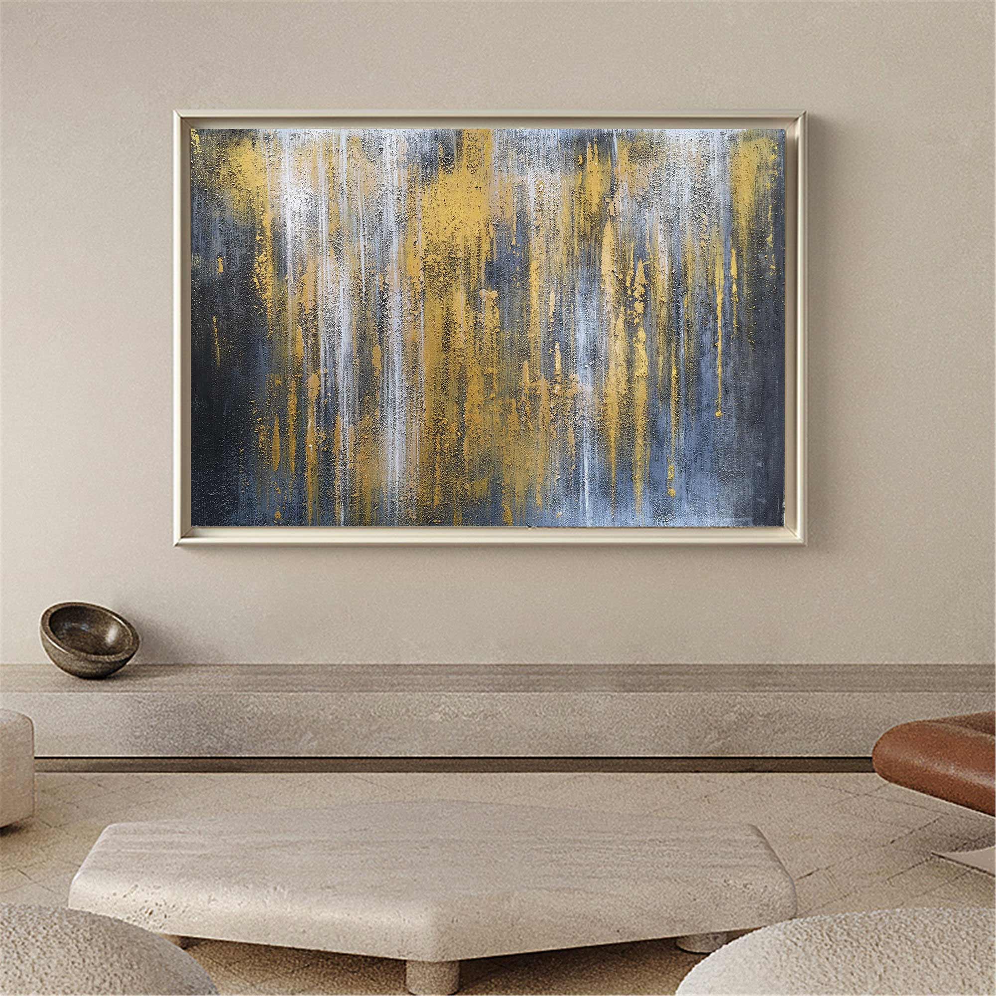 Grey And Gold Abstract Art ABAH31 - Neutralighting