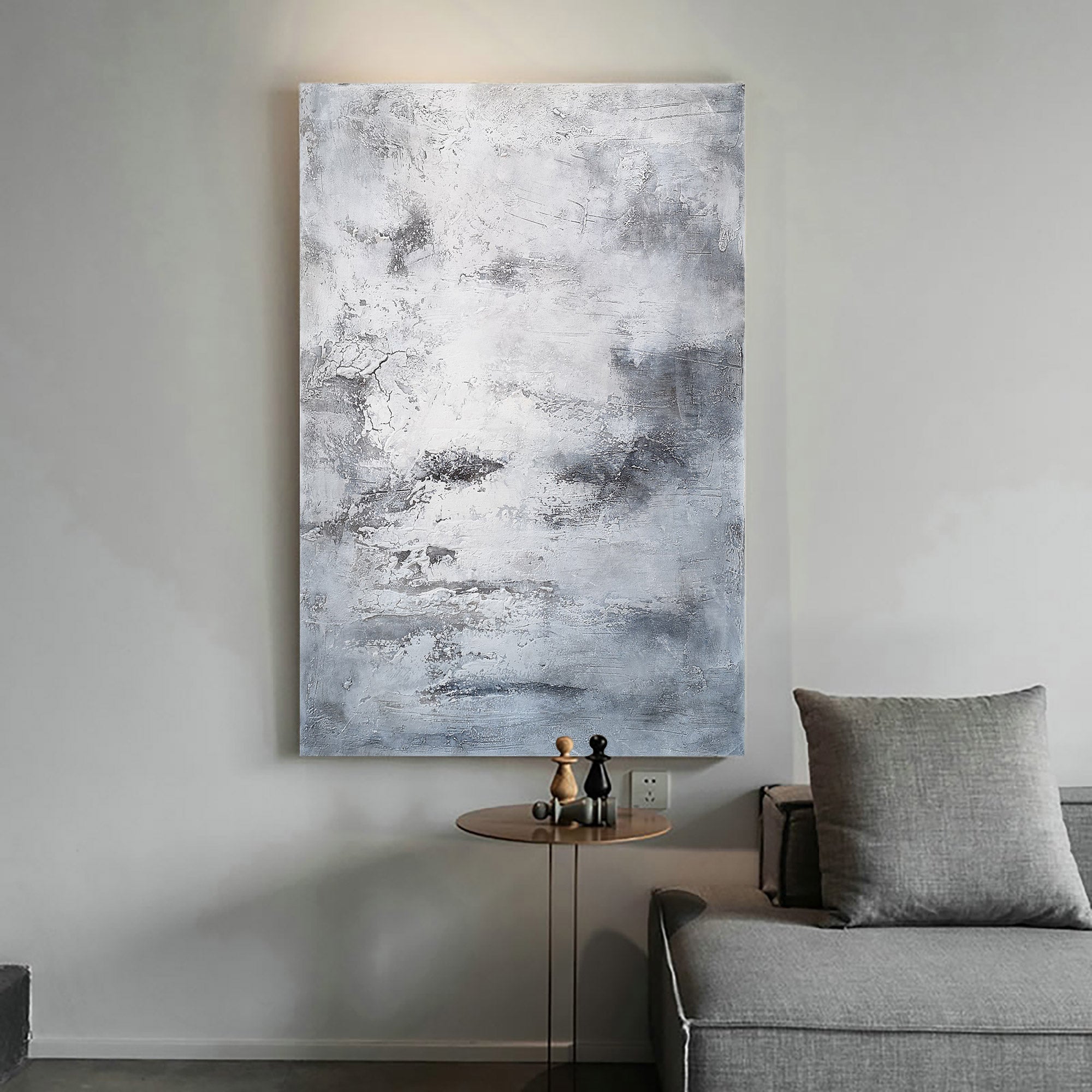 Grey White Abstract Painting 36'' X 48'' IS54 - Neutralighting