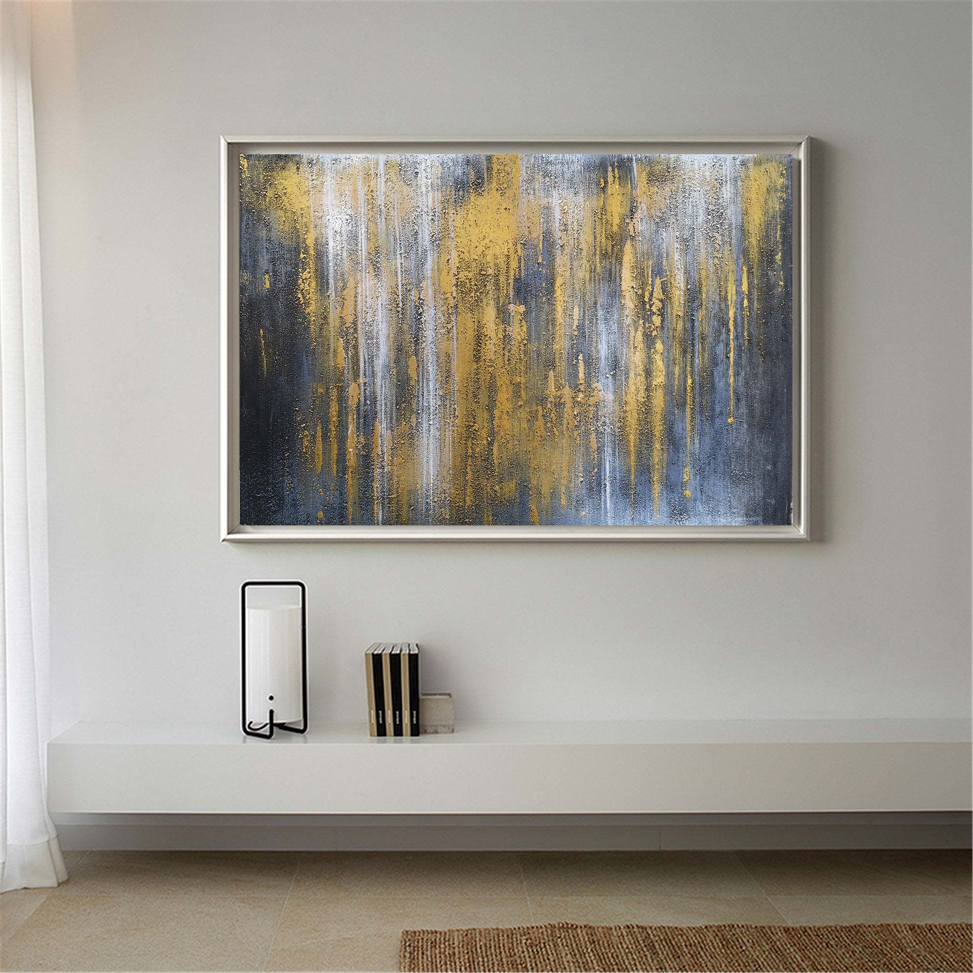 Grey And Gold Abstract Art ABAH31 - Neutralighting