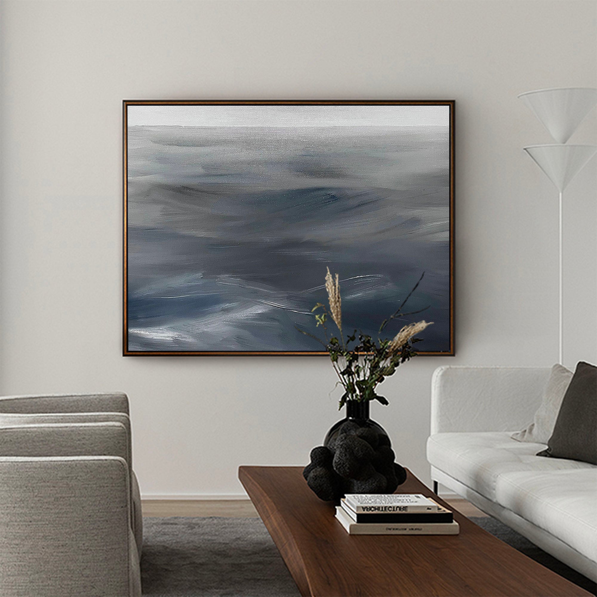Moody Deep‑Tone Ocean Abstract Wall Art