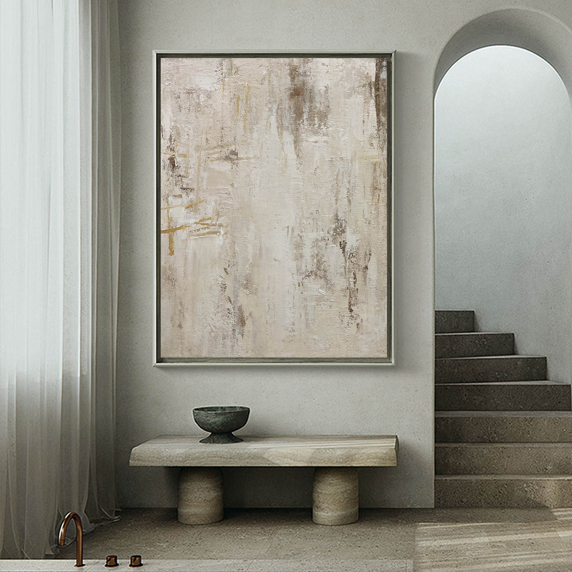 Beige Abstract Painting ABAV344 - Neutralighting