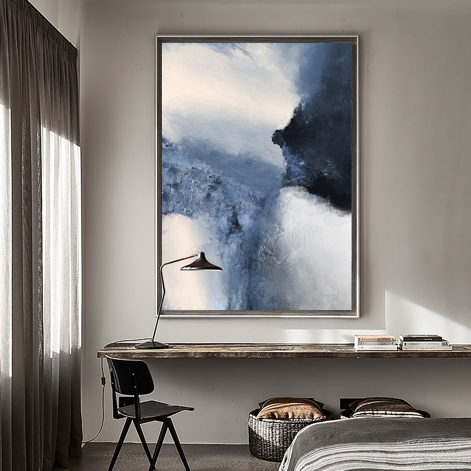 Blue White Abstract Painting ABAV22 - Neutralighting