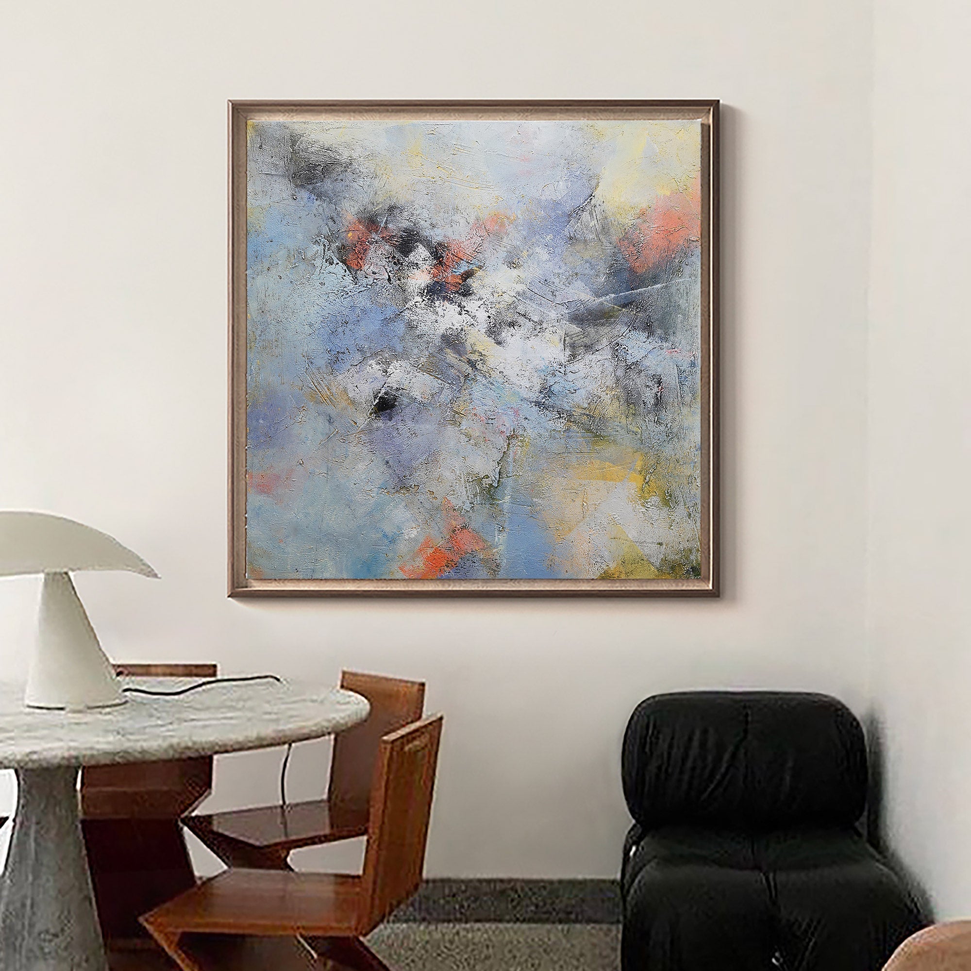 Square Abstract Painting 40'' X 40'' IS42 - Neutralighting