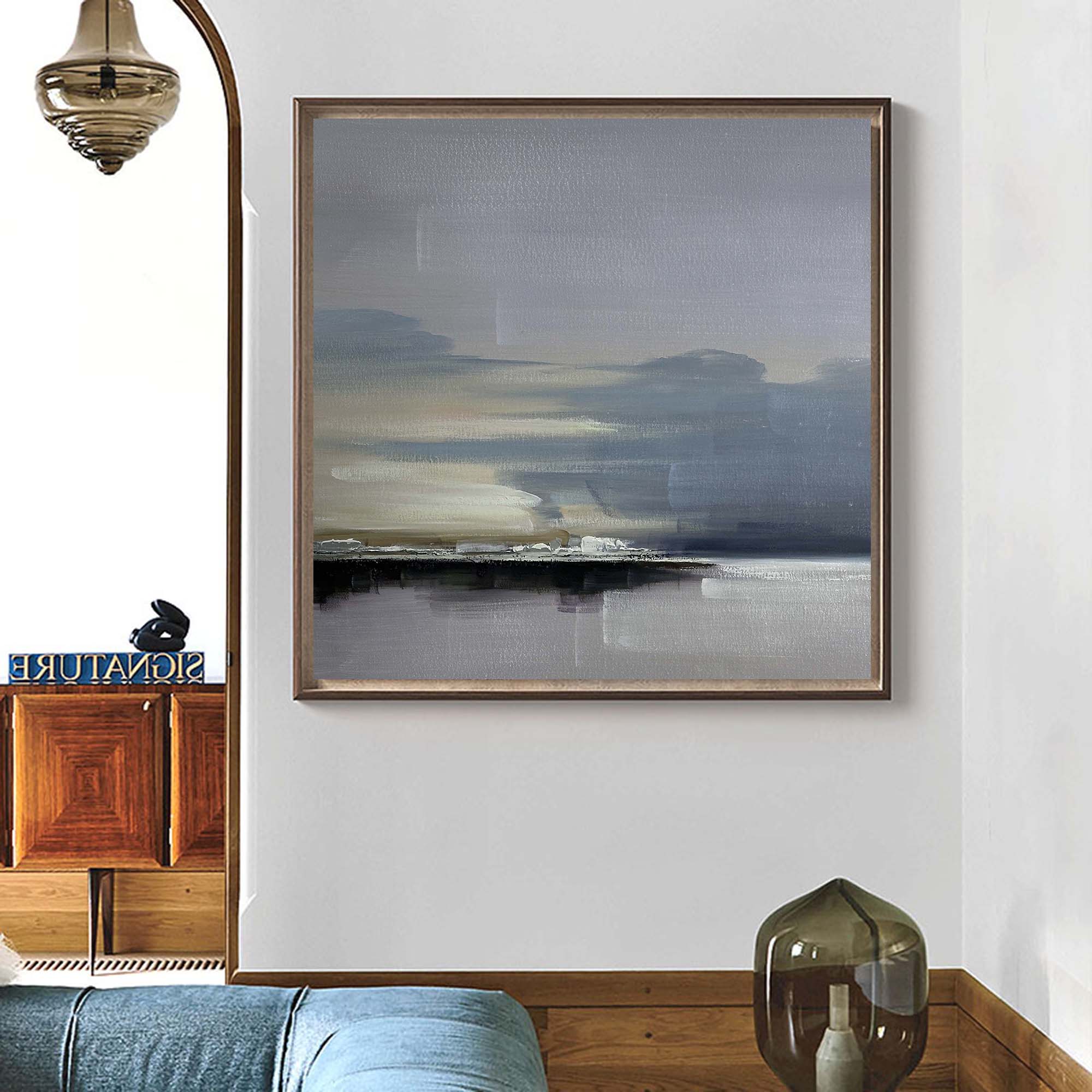 Klee Style Muted Coastal Landscape Canvas Art