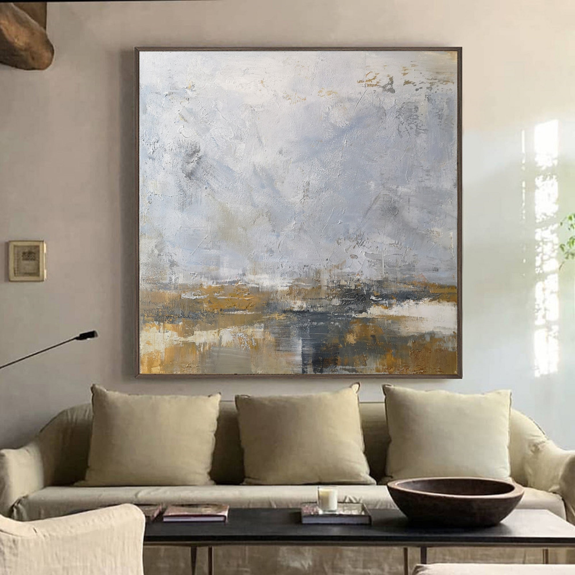 Square Abstract Painting 40'' X 40'' IS25 - Neutralighting