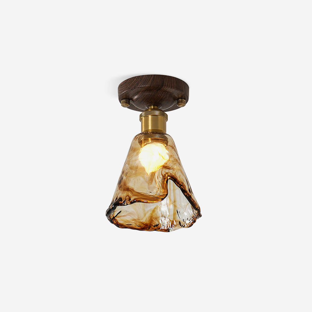 Velimo Amber Glass Flush Mount Light - Neutralighting