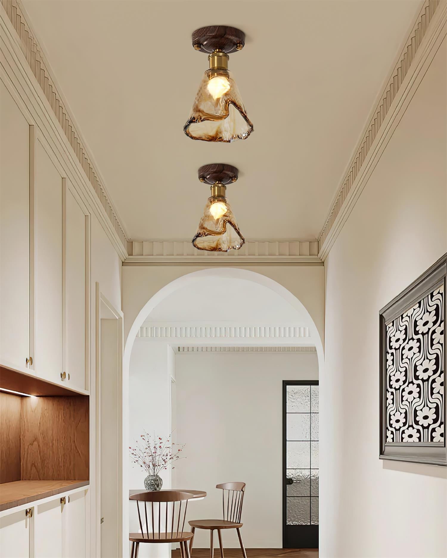 Velimo Amber Glass Flush Mount Light - Neutralighting