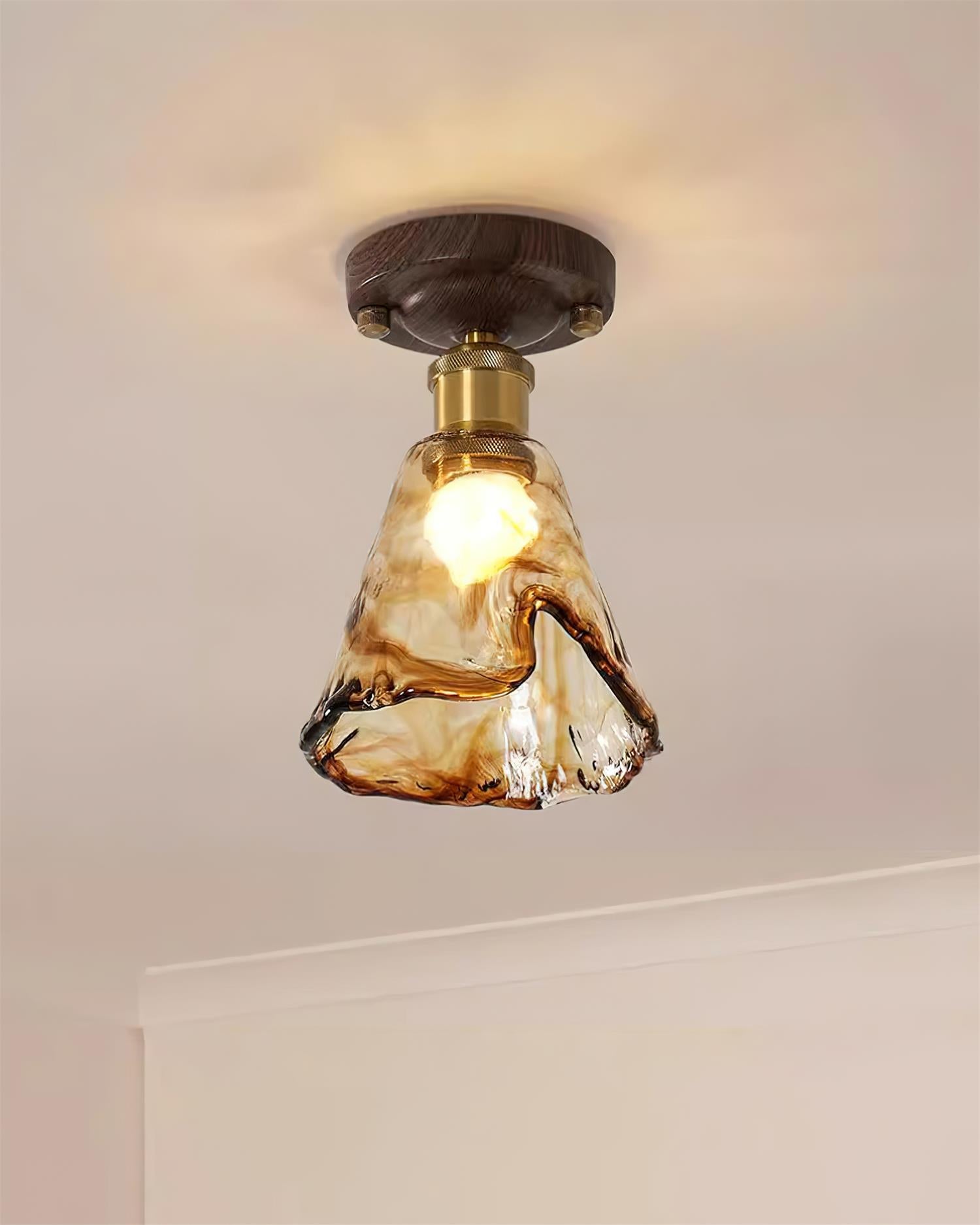 Velimo Amber Glass Flush Mount Light - Neutralighting