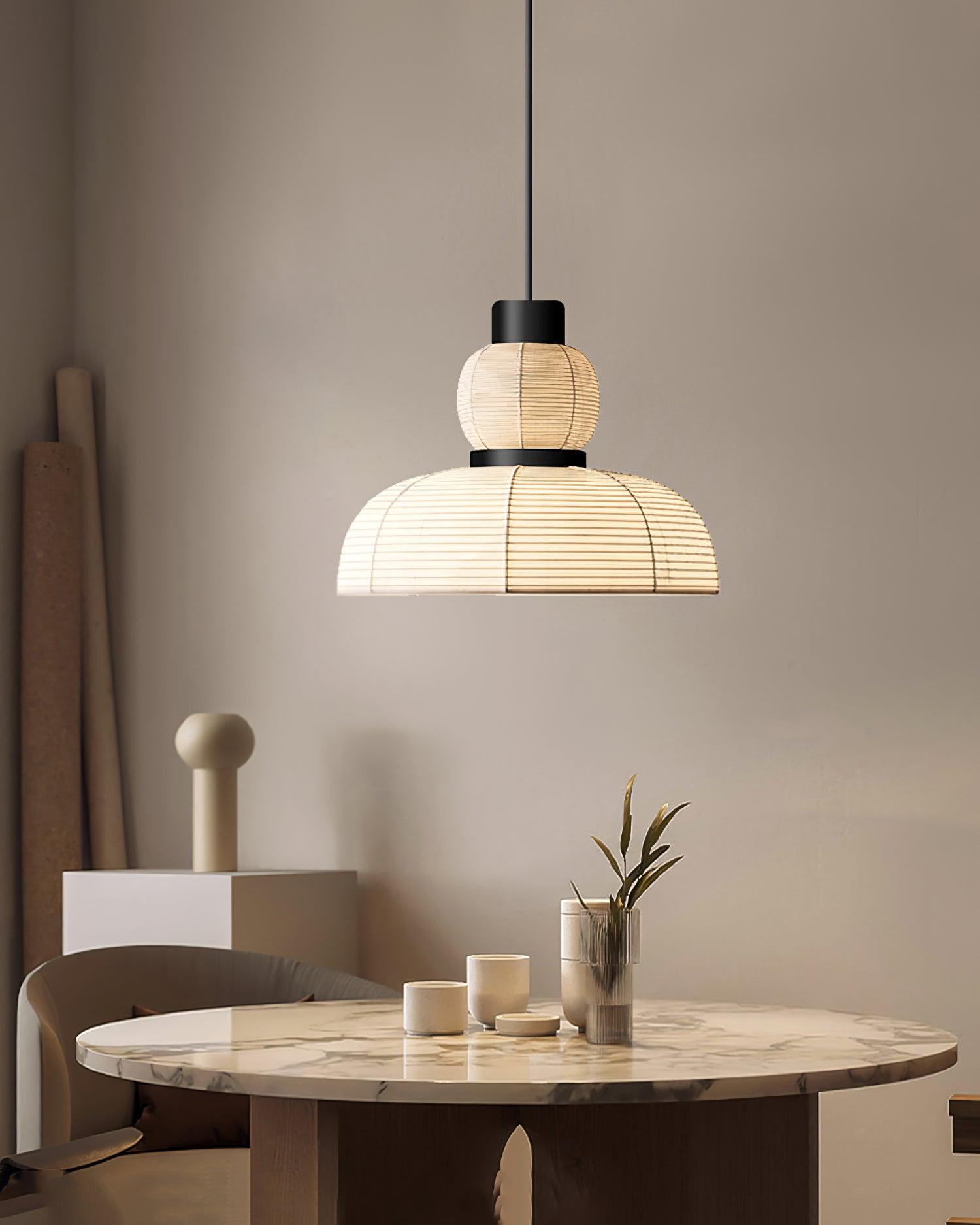 Pendant Lamp White Fabric Shade Black Cable Gentle Ambient Glow - Neutralighting