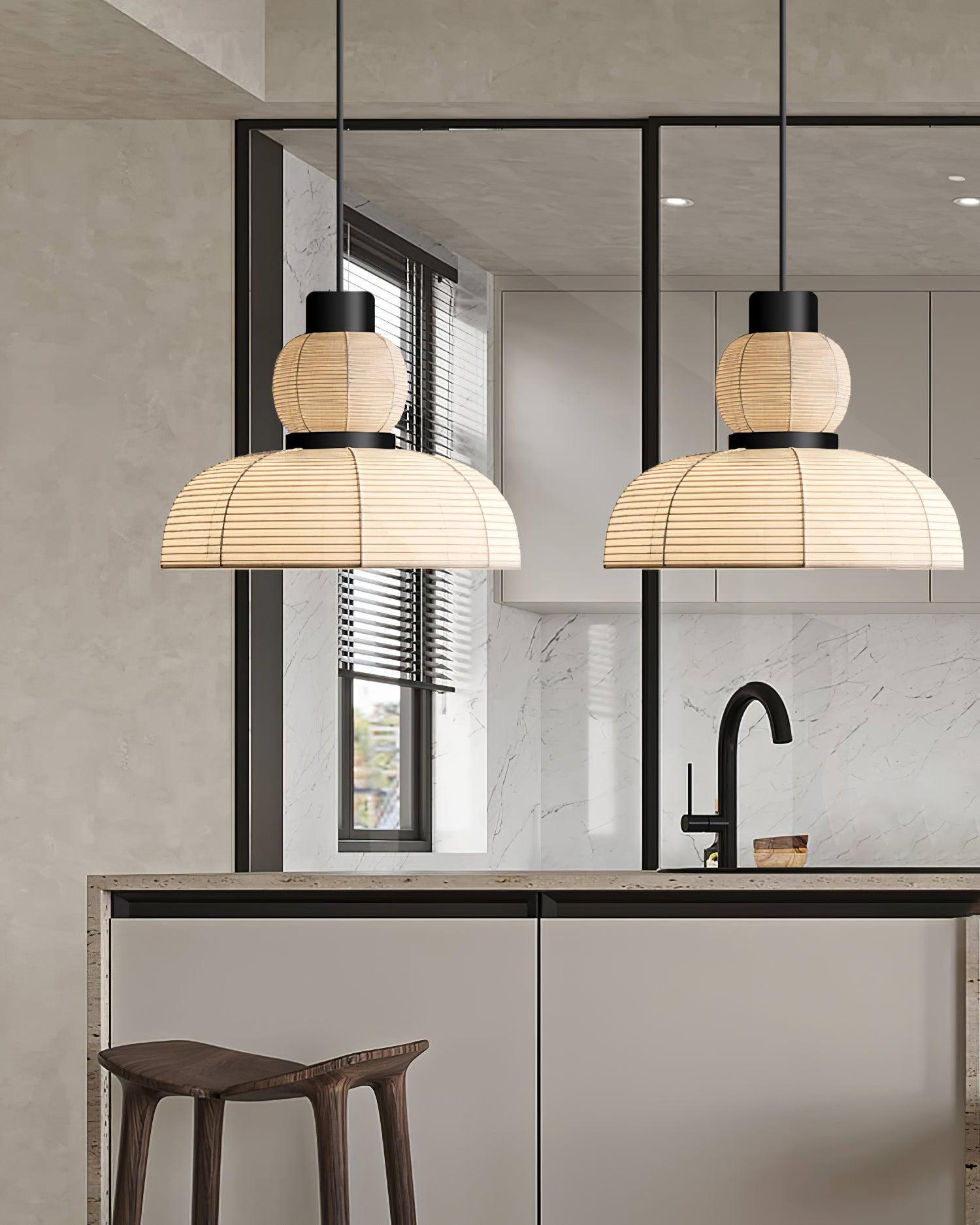 Pendant Lamp White Fabric Shade Black Cable Gentle Ambient Glow - Neutralighting