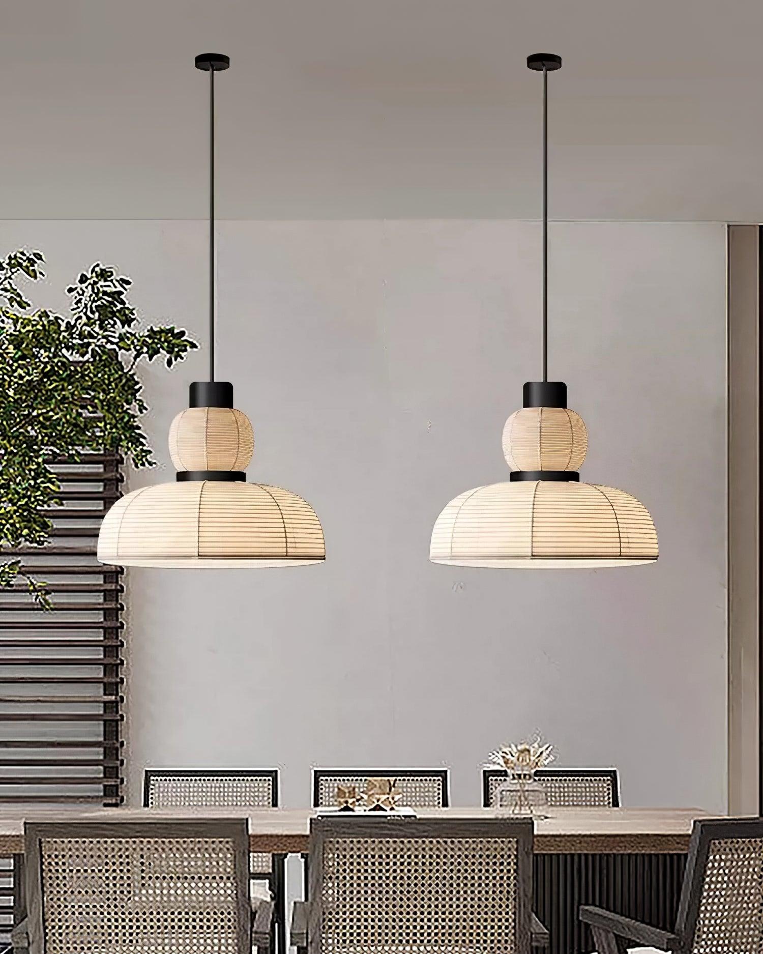 Pendant Lamp White Fabric Shade Black Cable Gentle Ambient Glow - Neutralighting