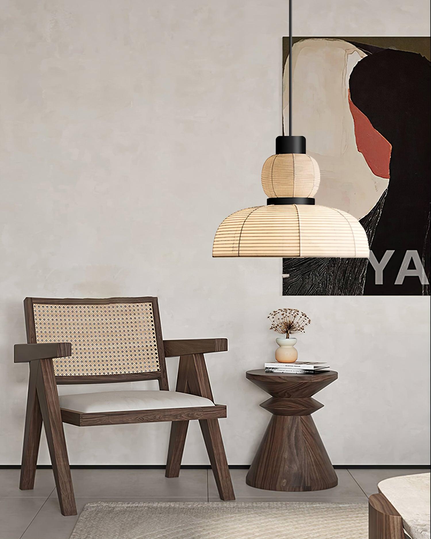 Pendant Lamp White Fabric Shade Black Cable Gentle Ambient Glow - Neutralighting