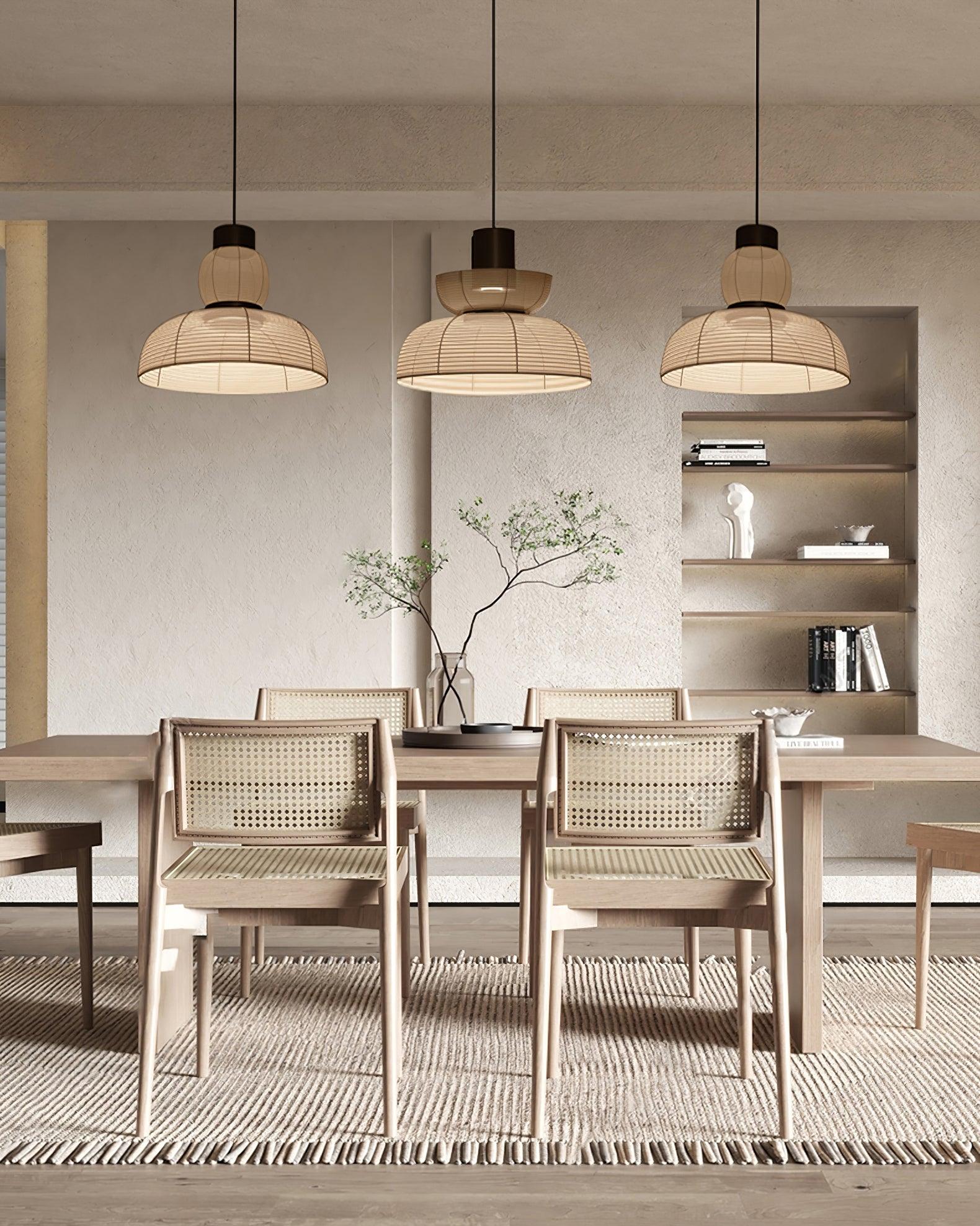 Pendant Lamp White Fabric Shade Black Cable Gentle Ambient Glow - Neutralighting