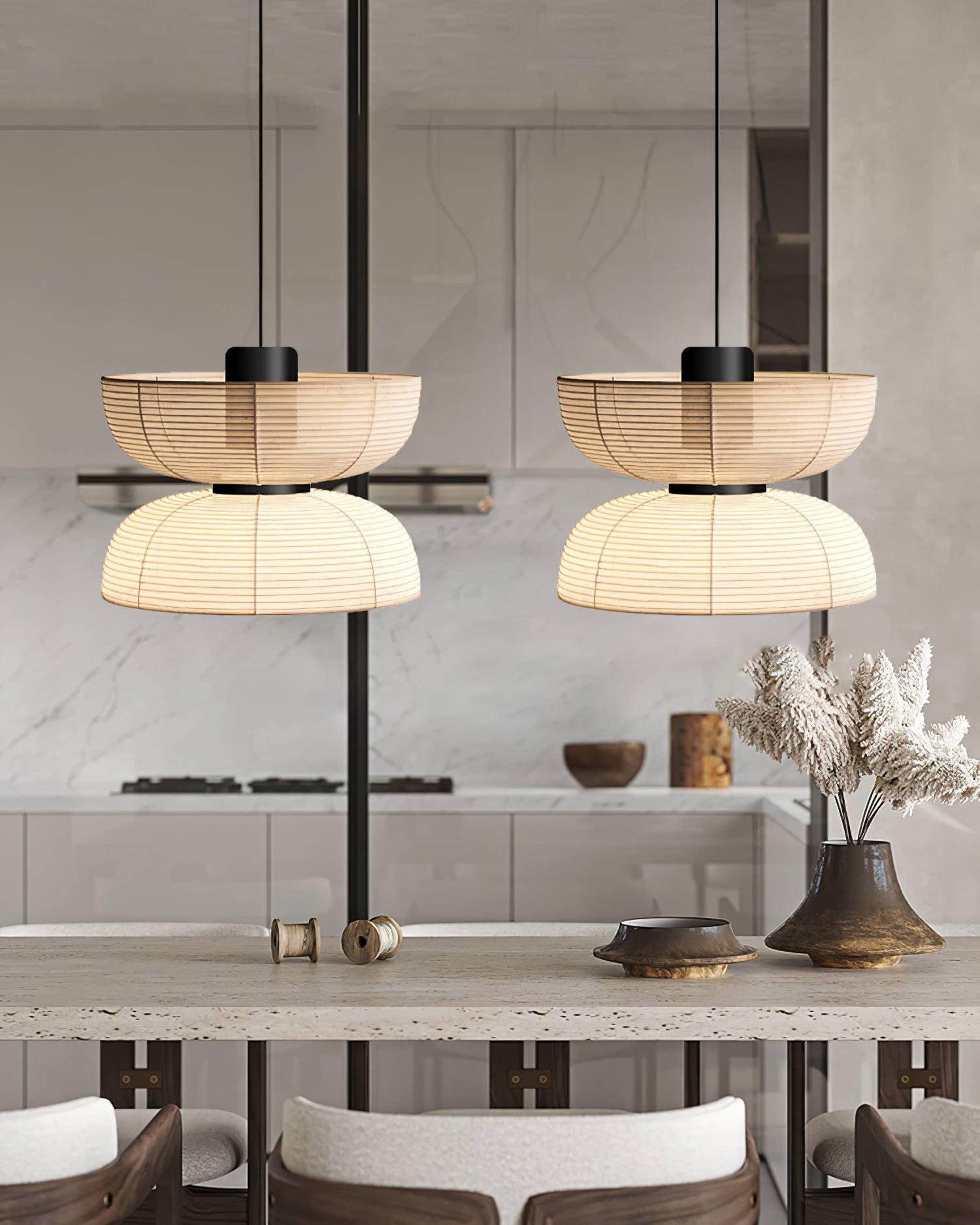 Pendant Lamp White Fabric Shade Black Cable Gentle Ambient Glow - Neutralighting