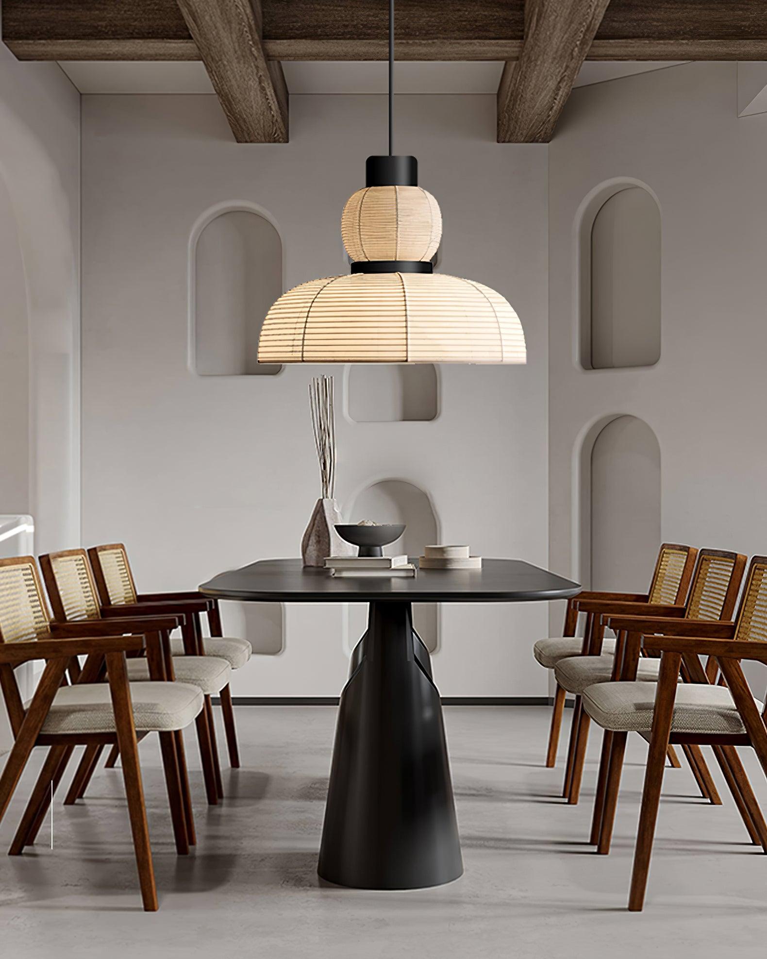 Pendant Lamp White Fabric Shade Black Cable Gentle Ambient Glow - Neutralighting