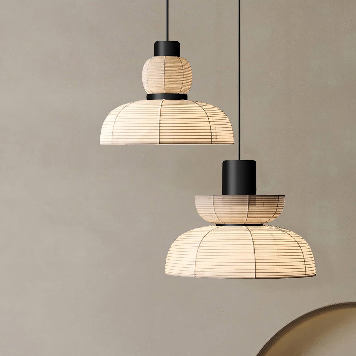 Pendant Lamp White Fabric Shade Black Cable Gentle Ambient Glow - Neutralighting