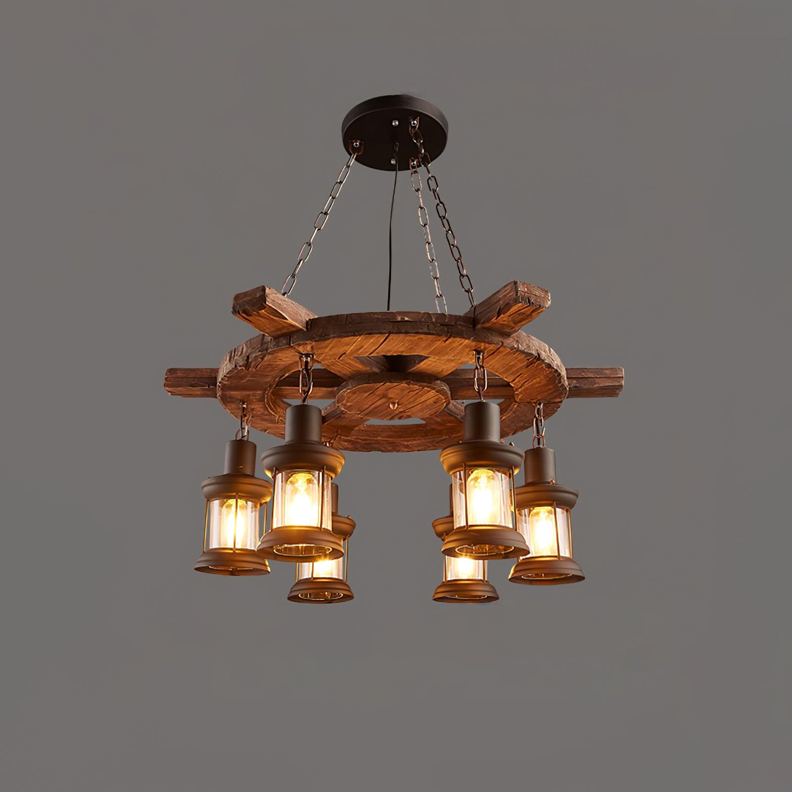 Aurzorir Vintage Wood Chandelier - Neutralighting
