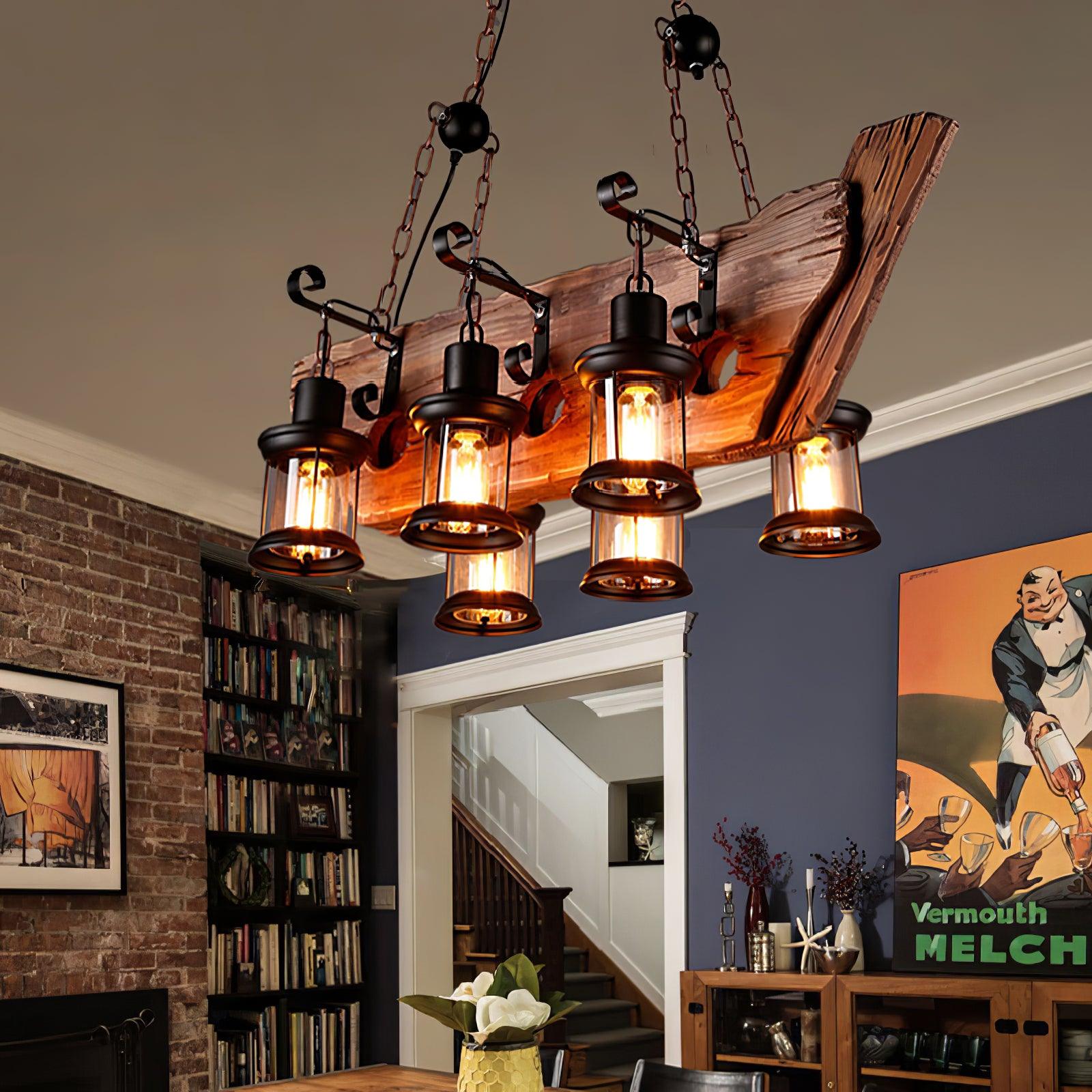 Aurzorir Vintage Wood Chandelier - Neutralighting