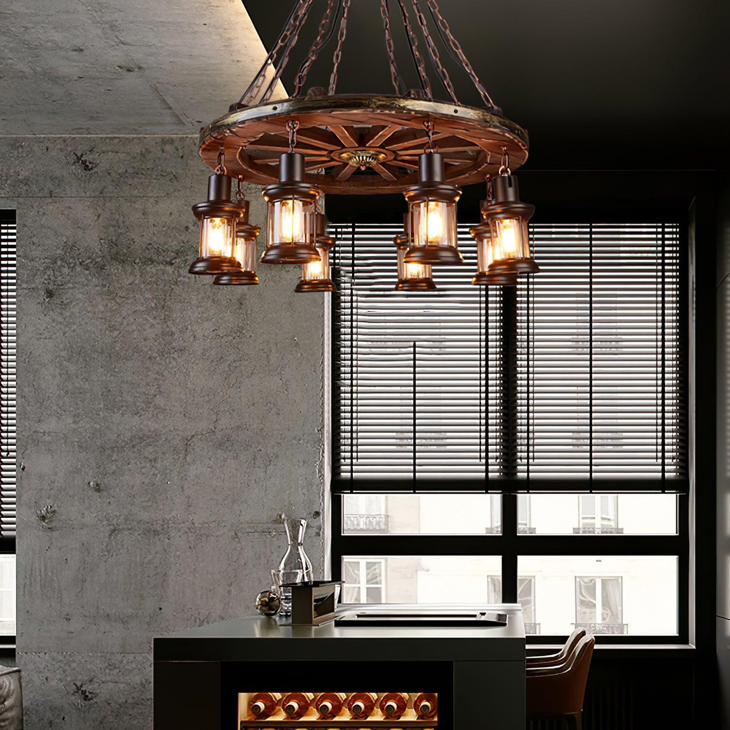 Aurzorir Vintage Wood Chandelier - Neutralighting