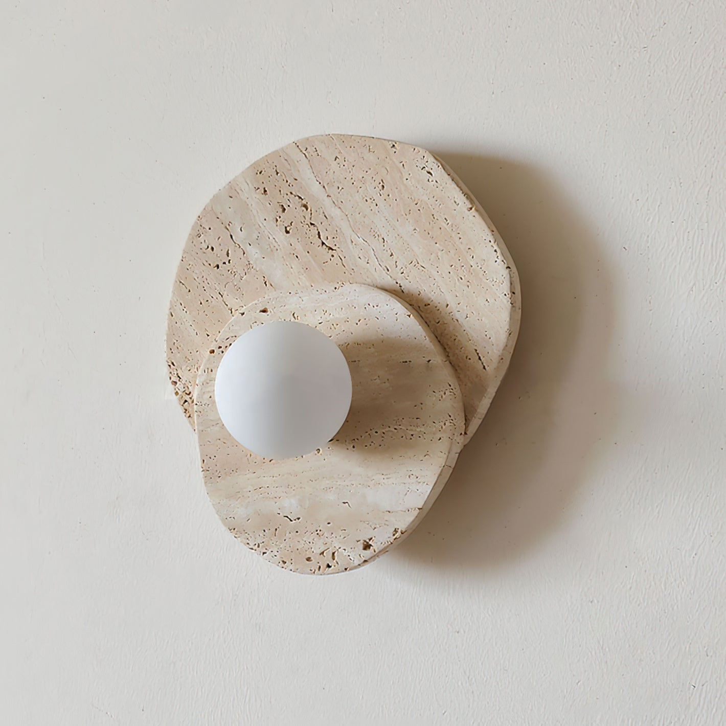 Neptune Wall Light Travertine Layered Wabi-sabi Aesthetics - Neutralighting