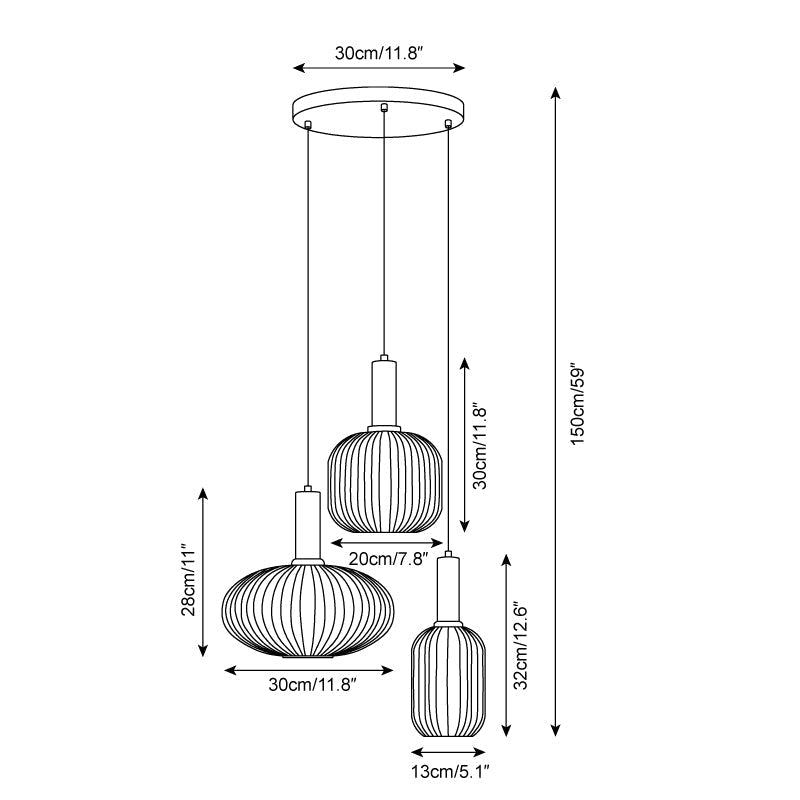 Elara Ribbed Pendant Lamp - Neutralighting