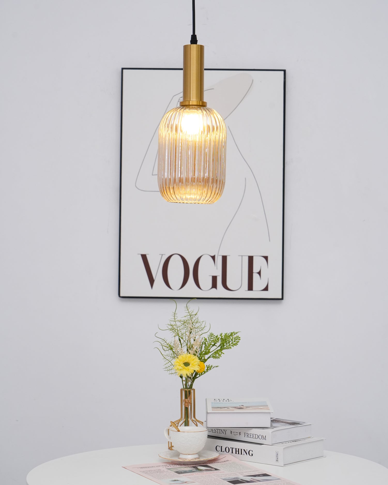 Elara Ribbed Pendant Lamp - Neutralighting