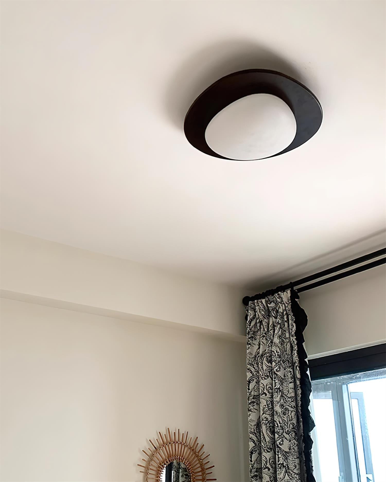 Ceiling Light Wood and Acrylic Oval Shade Minimalist Natural - Neutralighting