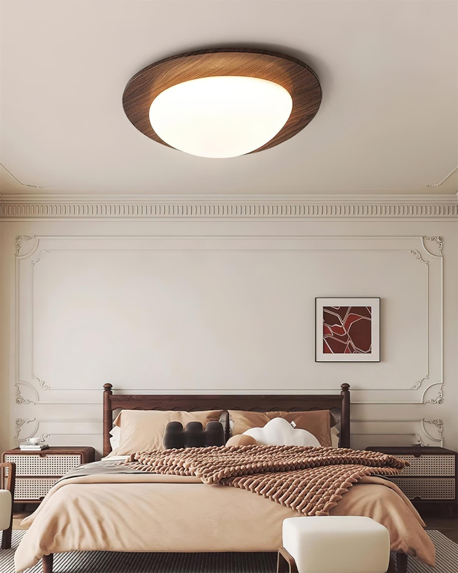Ceiling Light Wood and Acrylic Oval Shade Minimalist Natural - Neutralighting
