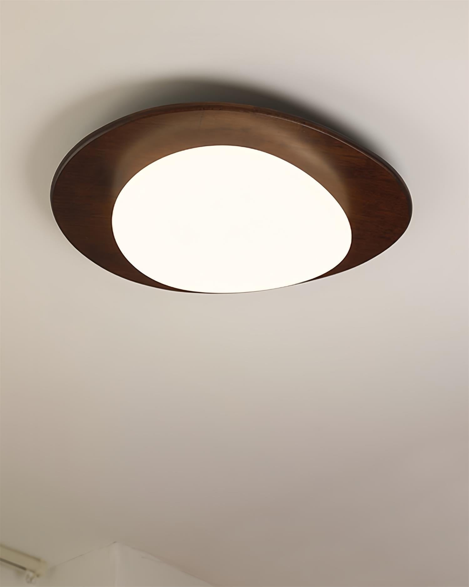 Ceiling Light Wood and Acrylic Oval Shade Minimalist Natural - Neutralighting
