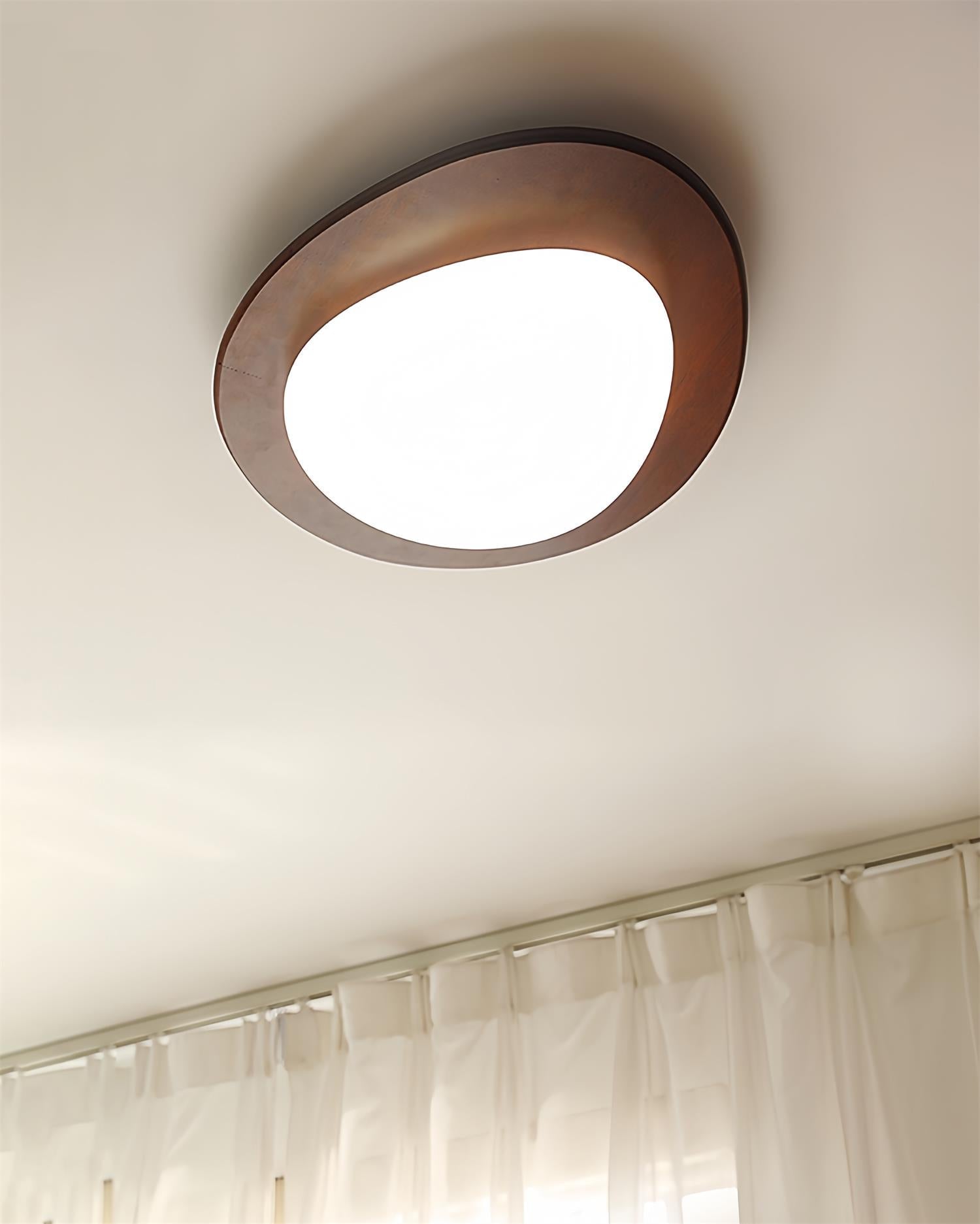 Ceiling Light Wood and Acrylic Oval Shade Minimalist Natural - Neutralighting