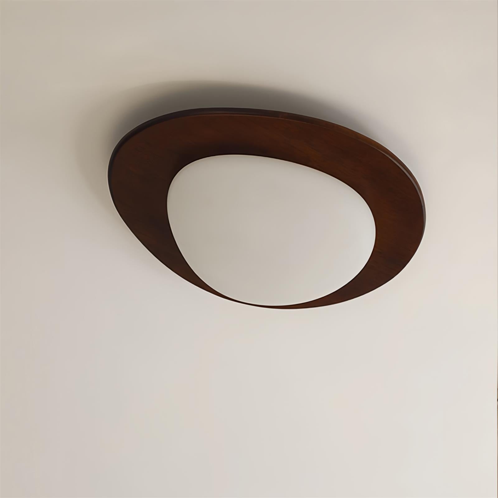 Ceiling Light Wood and Acrylic Oval Shade Minimalist Natural - Neutralighting