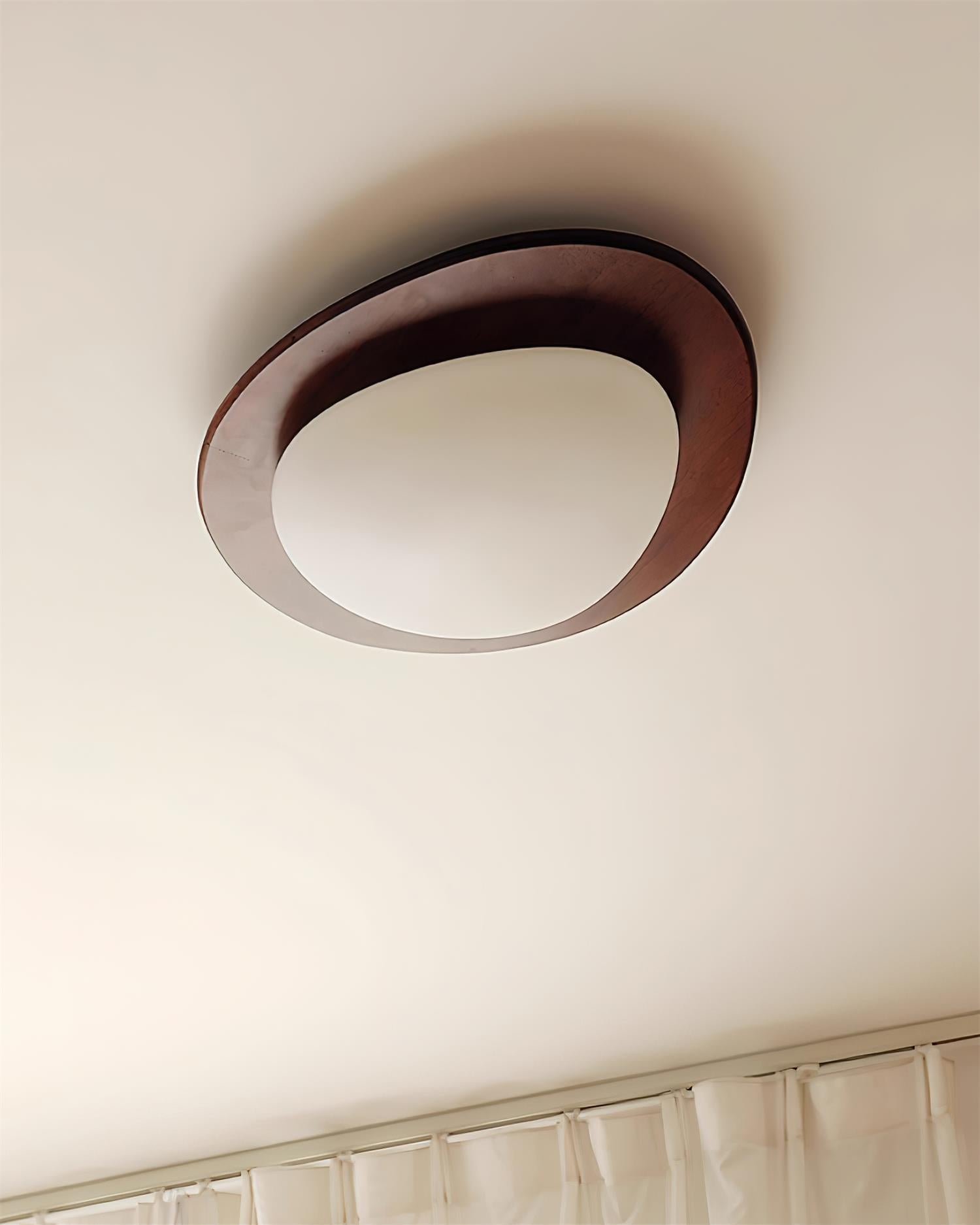 Ceiling Light Wood and Acrylic Oval Shade Minimalist Natural - Neutralighting