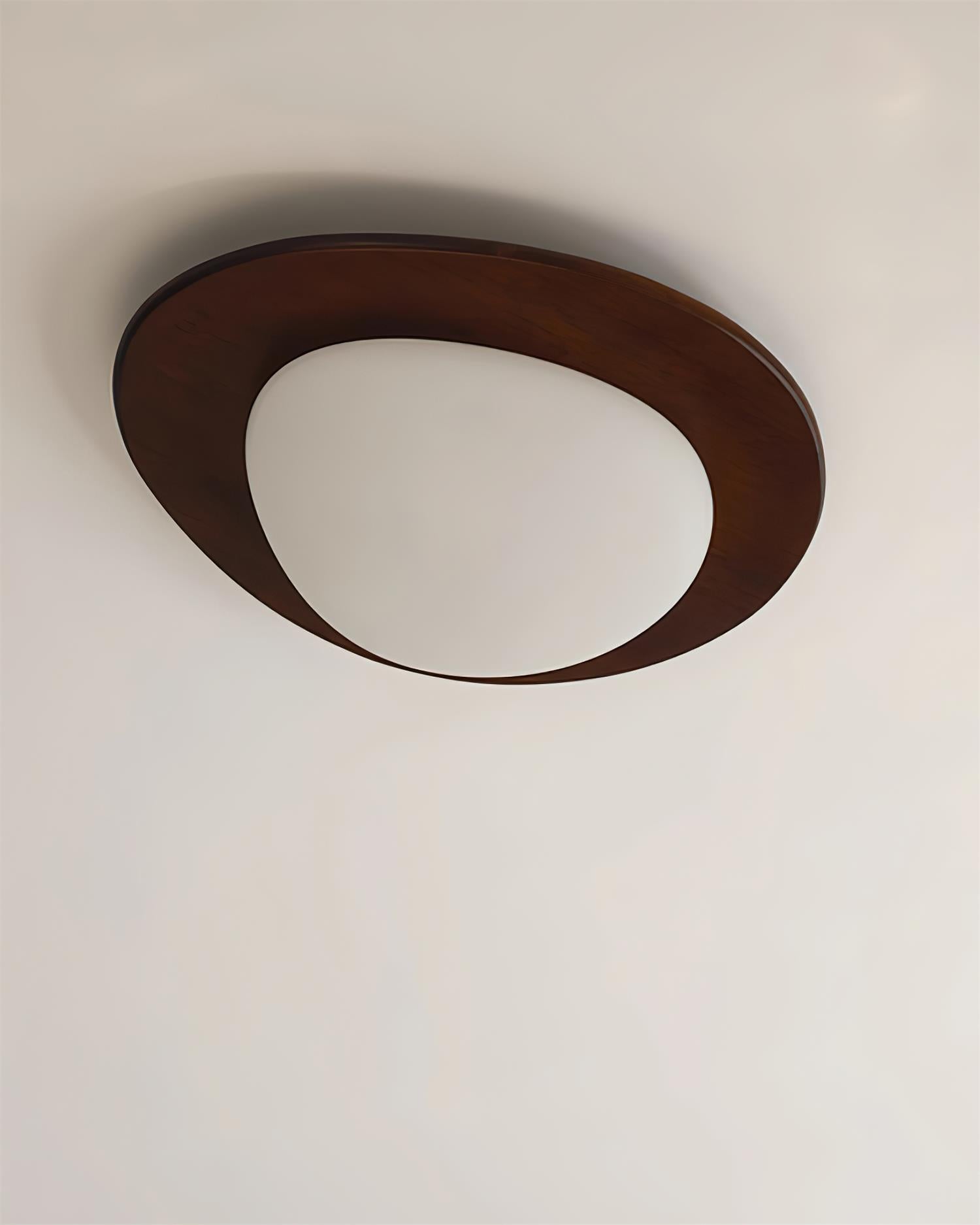 Ceiling Light Wood and Acrylic Oval Shade Minimalist Natural - Neutralighting