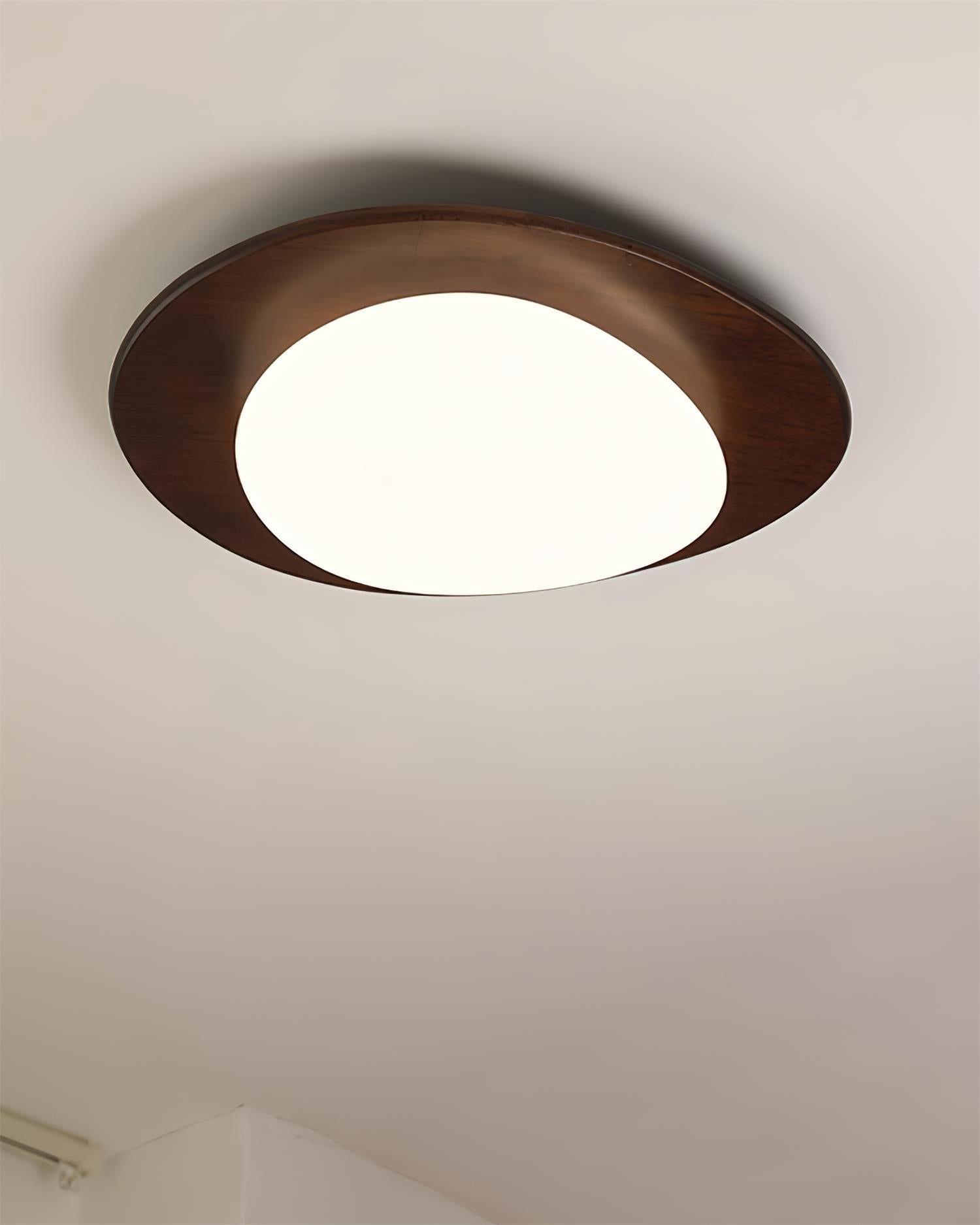 Ceiling Light Wood and Acrylic Oval Shade Minimalist Natural - Neutralighting