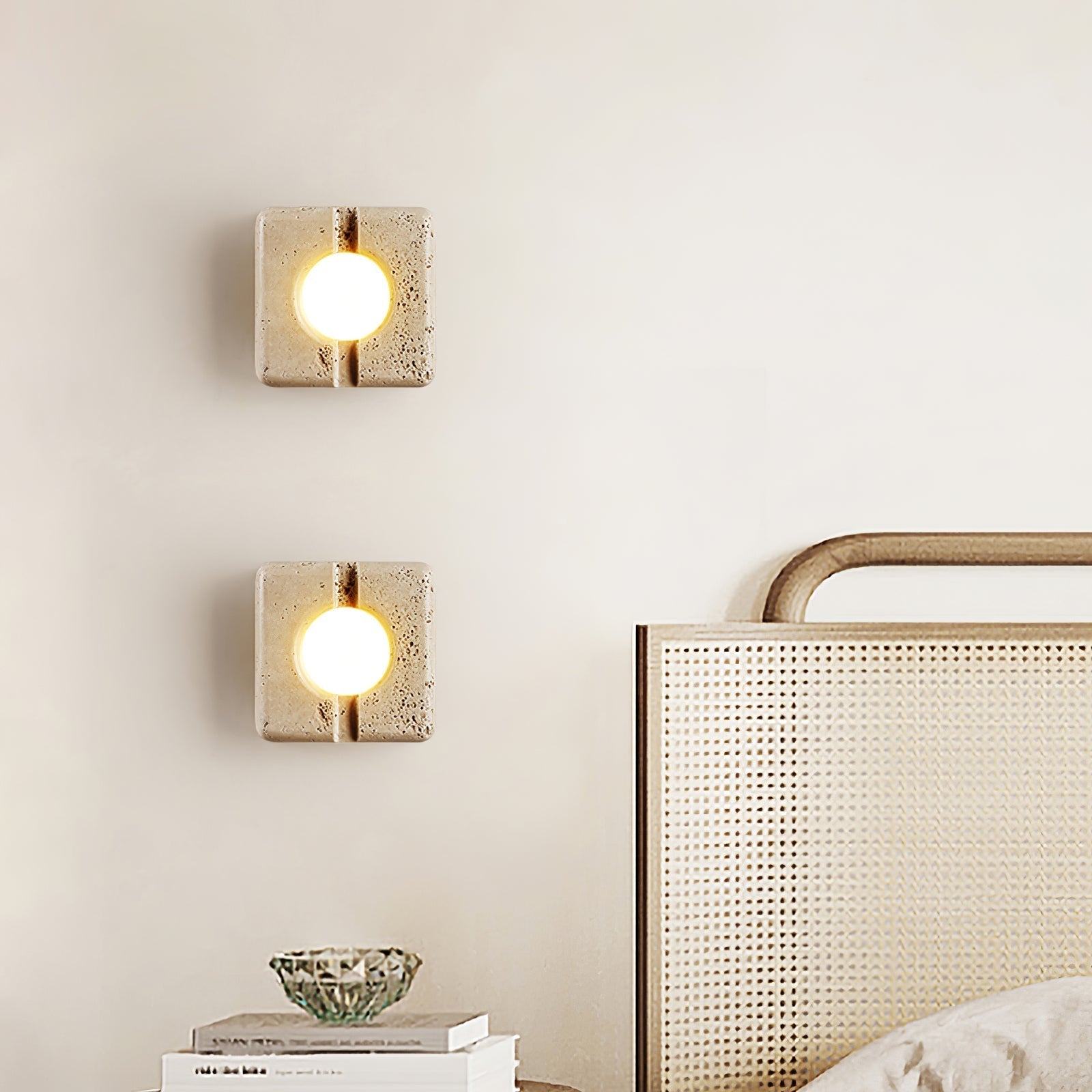 Olvenan Square Travertine Wall Light - Neutralighting