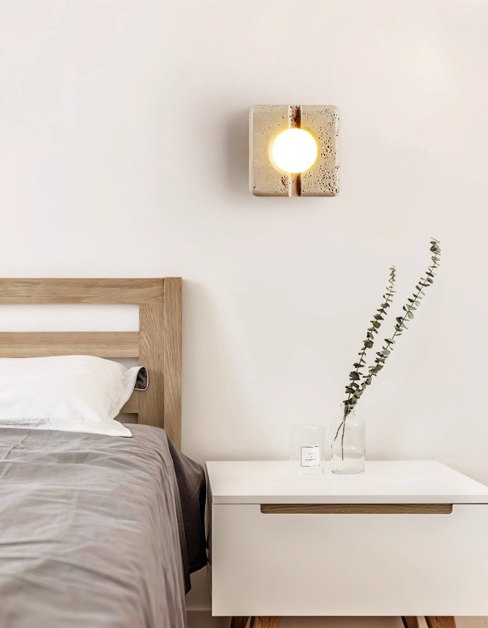 Olvenan Square Travertine Wall Light - Neutralighting