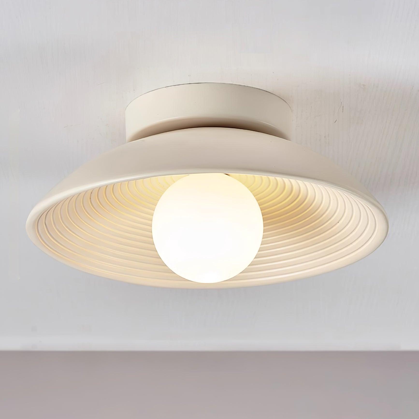 Orvian Wooden Flush Mount Ceiling Light with Round Globe - Neutralighting