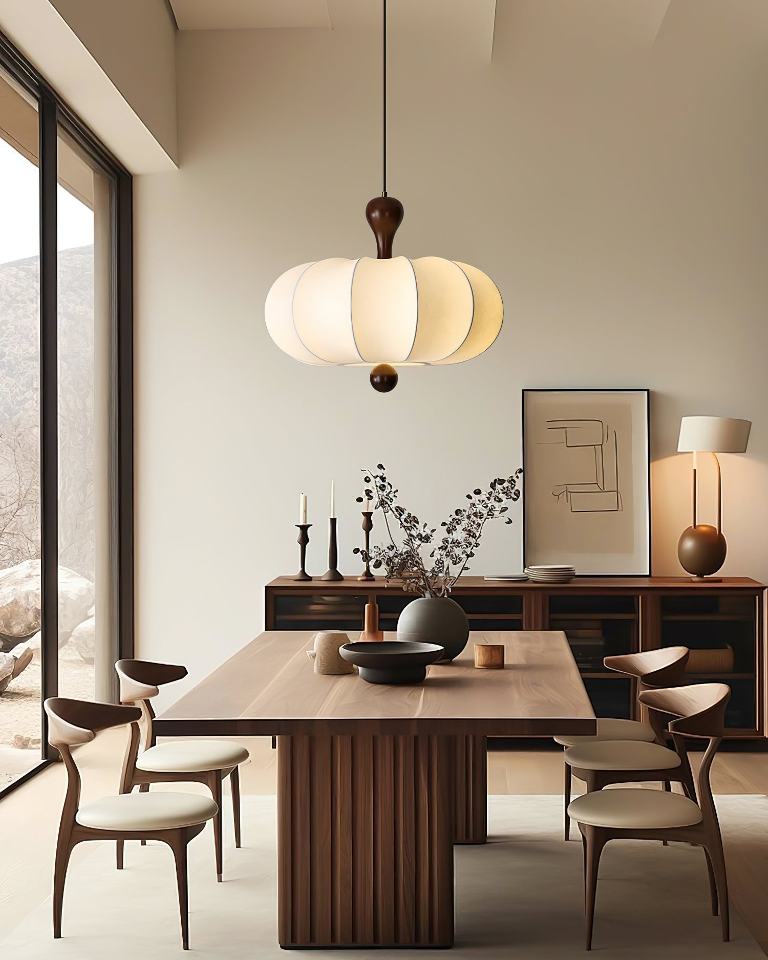 Jovian White Sculpted Pendant Lamp - Neutralighting