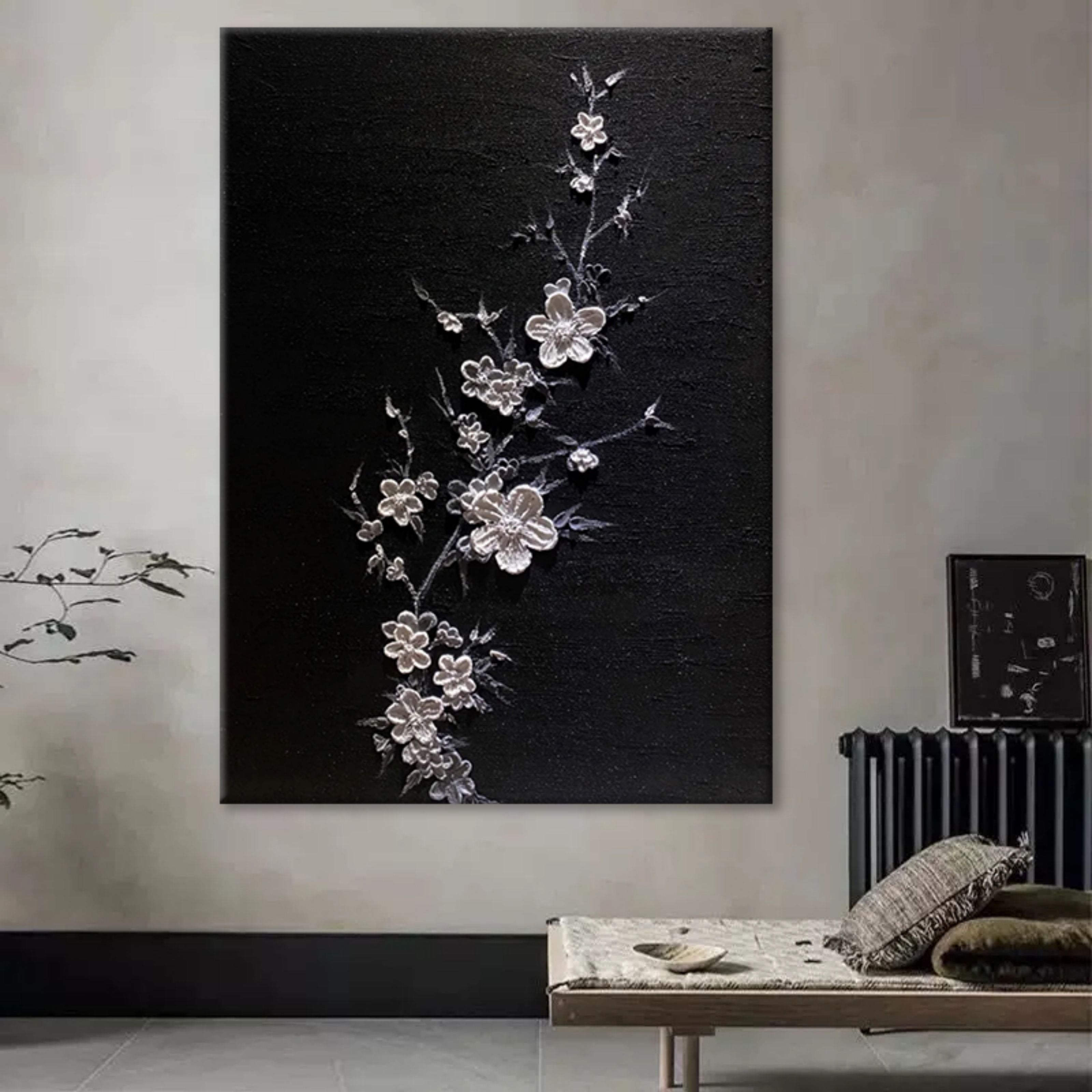 Wall Art Sculpted Flower Calm Serene Modern
