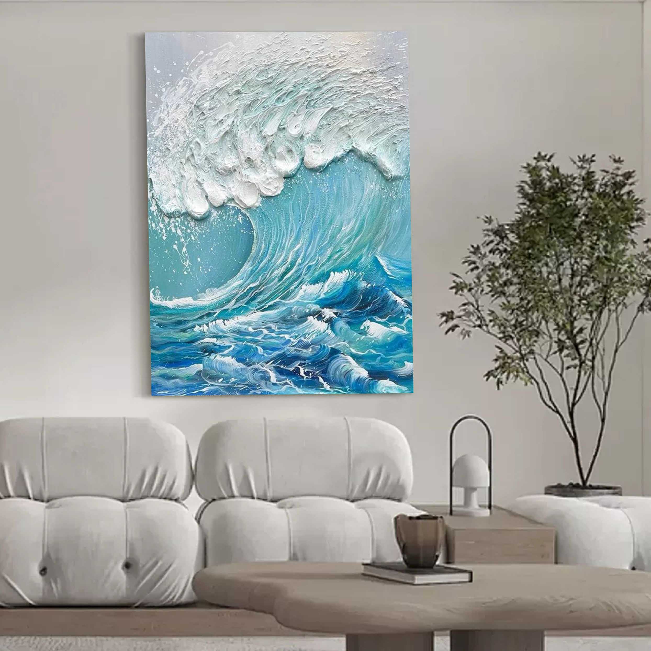 Wall Art Plaster Wave Impressionist Modern