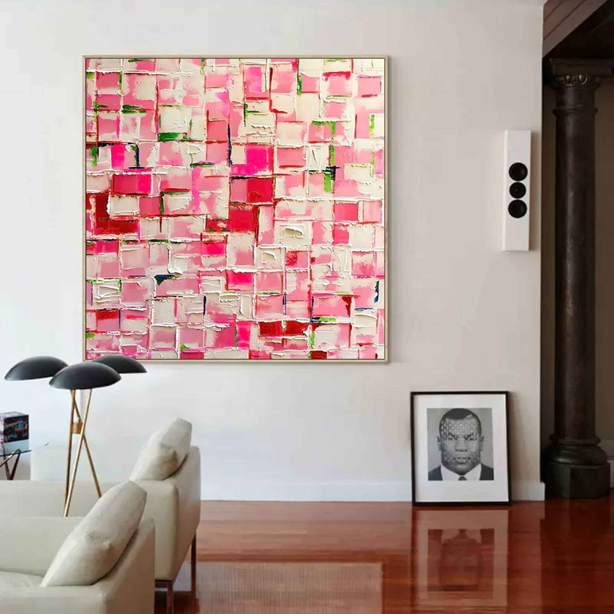 Pink Mosaic Abstract Wall Art