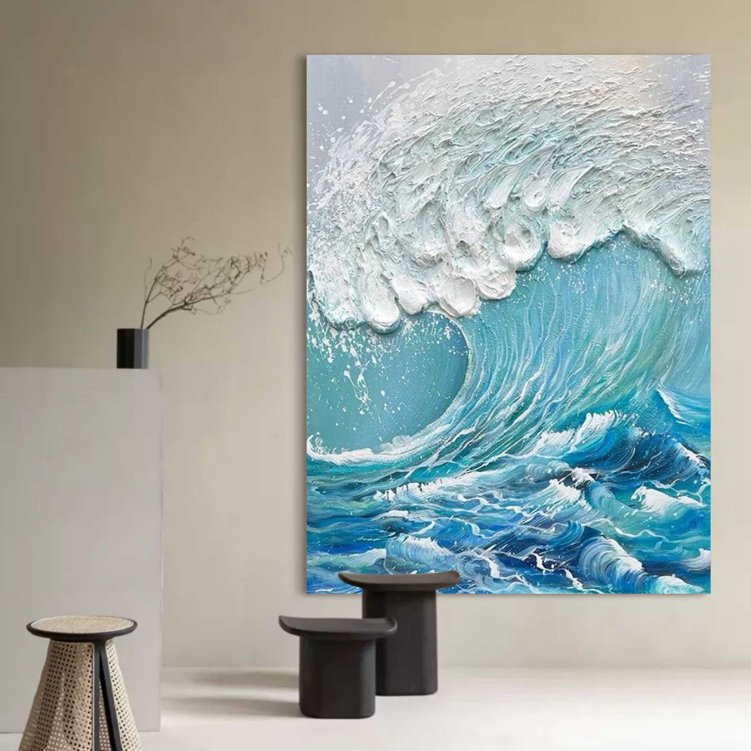Wall Art Plaster Wave Impressionist Modern