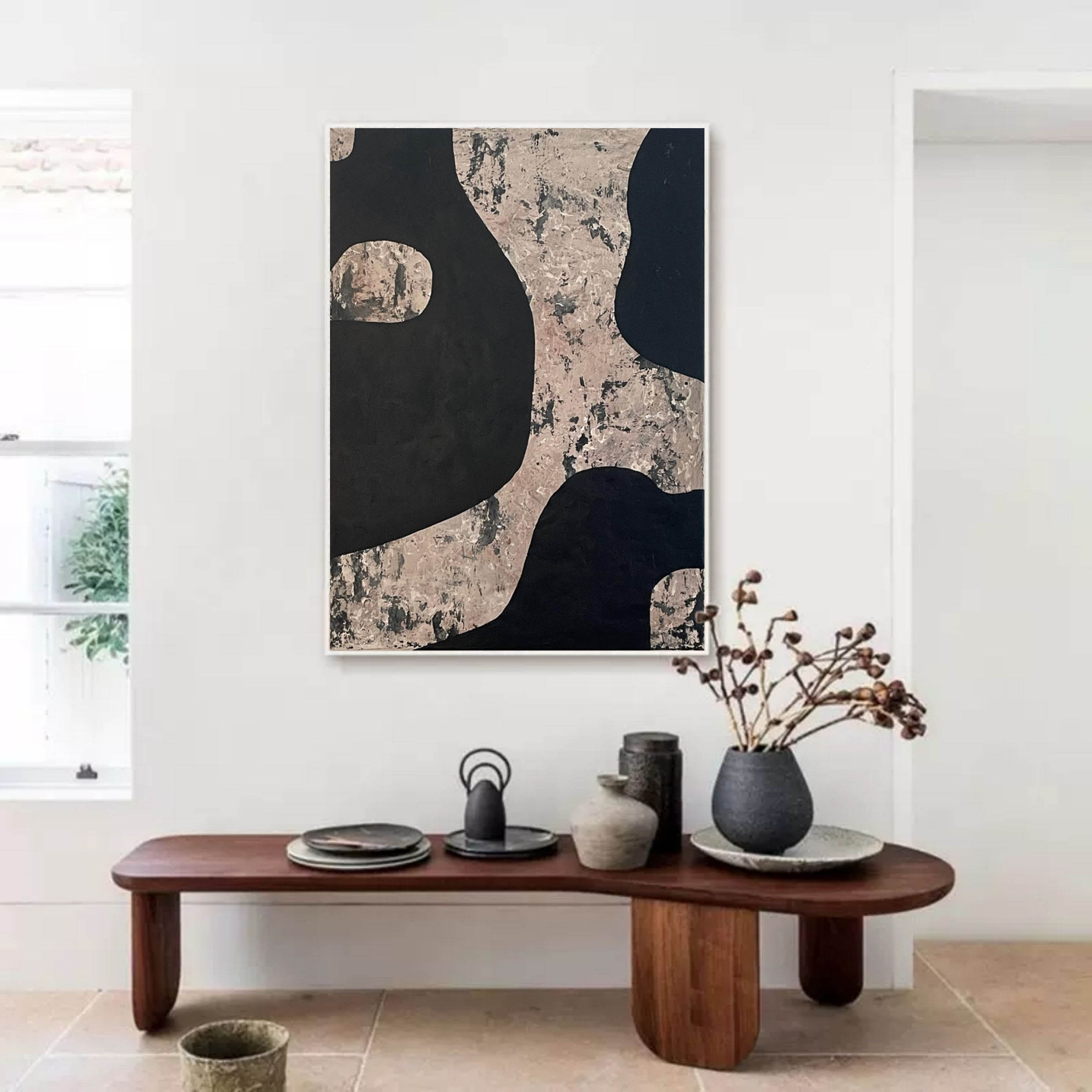 Wall Art Vertical Abstract Cosmic Nebula Black