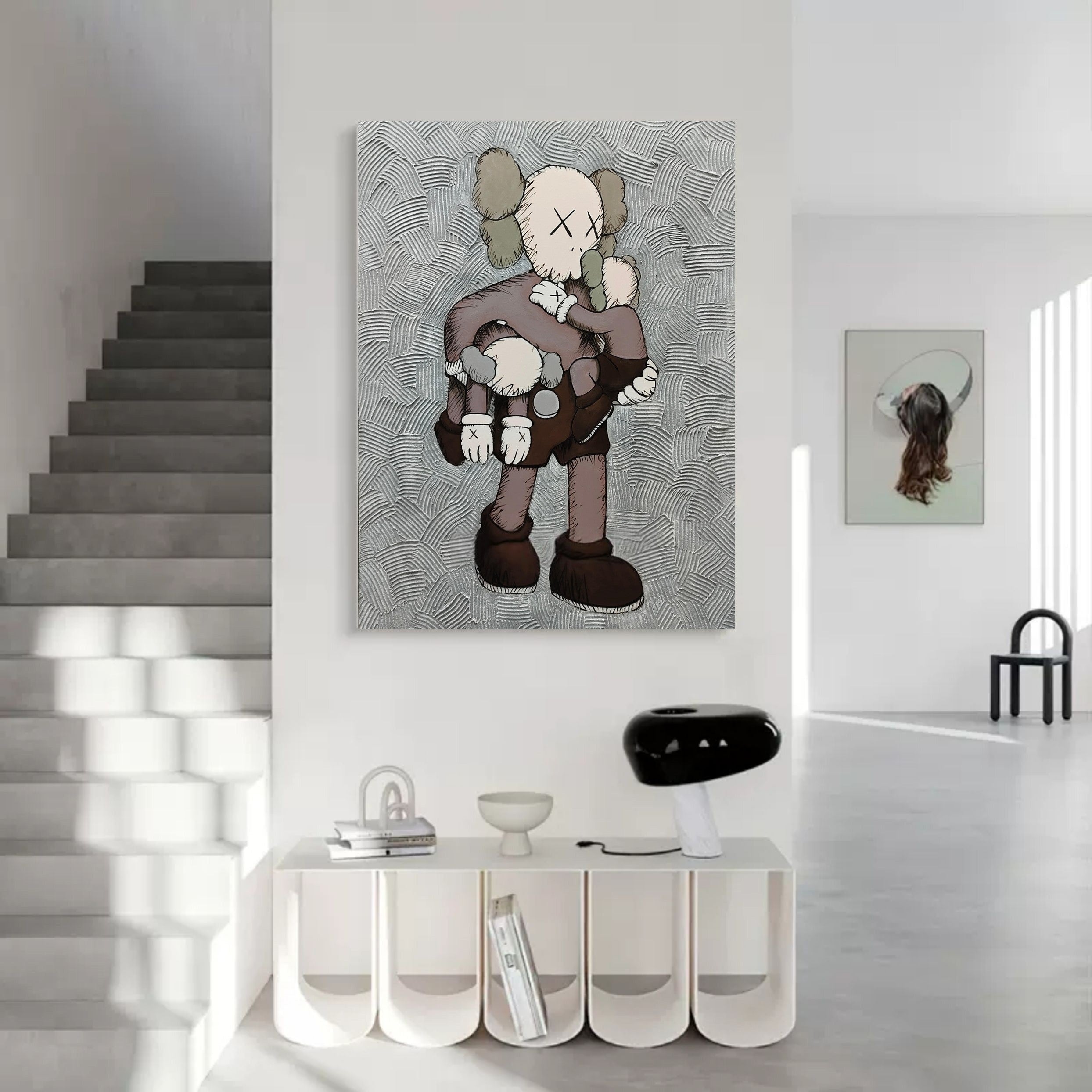 Wall Art Vertical Textured Cartoon Character Scene