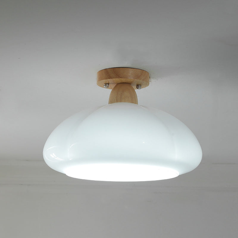 Valentina Modern LED Flush Mount Ceiling Light Glass Wood Living Room - Neutralighting