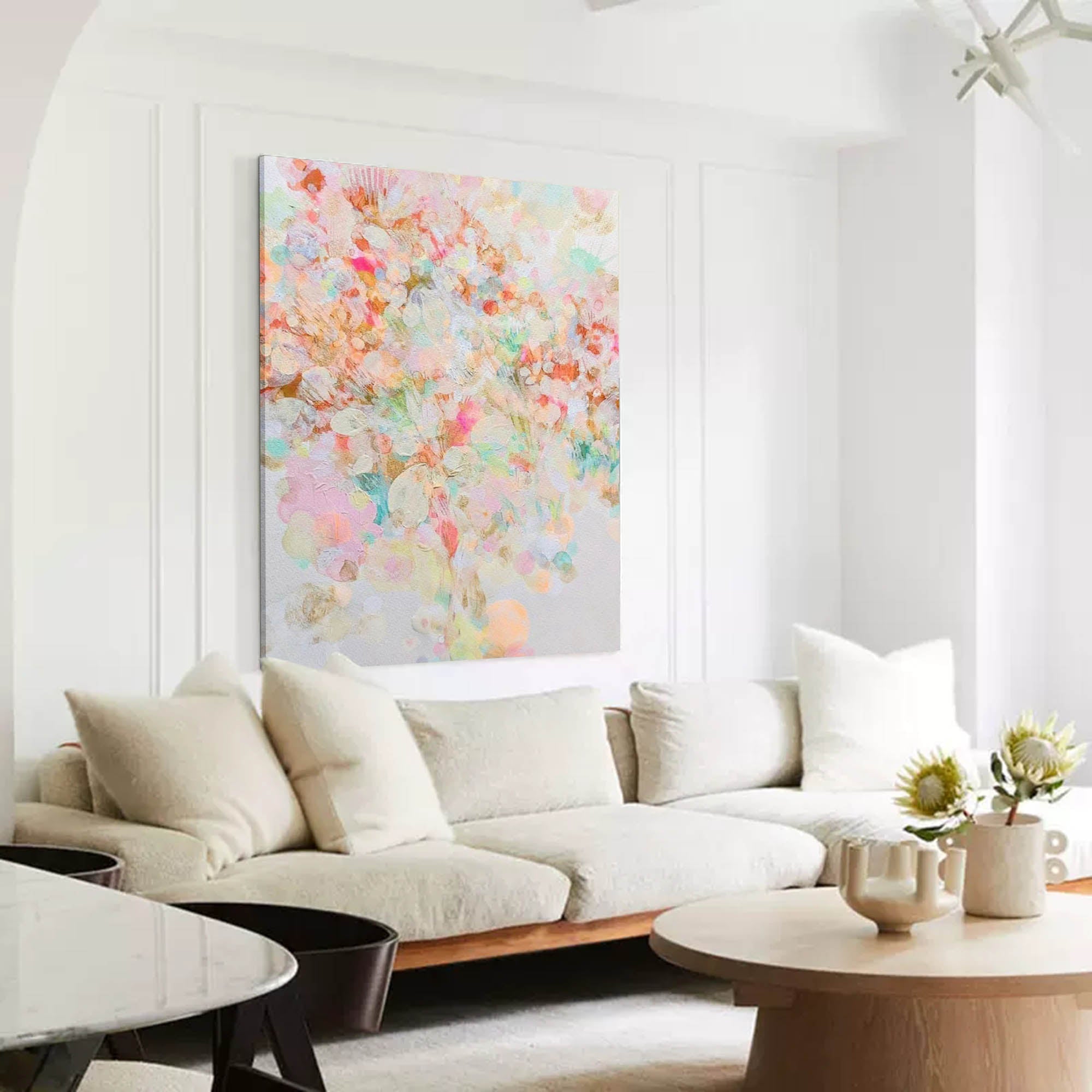 Wall Art Abstract Soft Pastel Tone Collage Dreamy